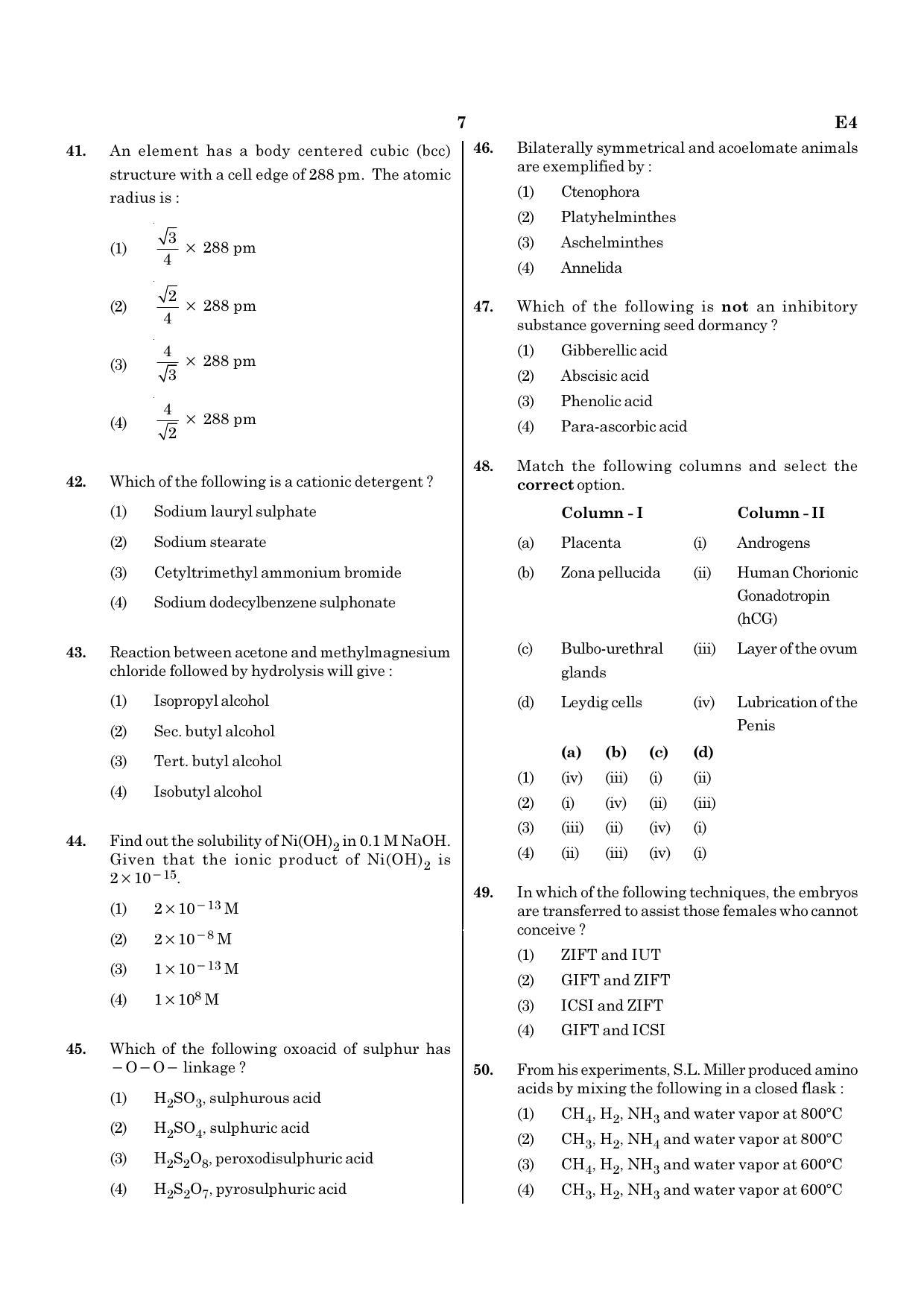 NEET E4 2022 Question Paper - Page 7