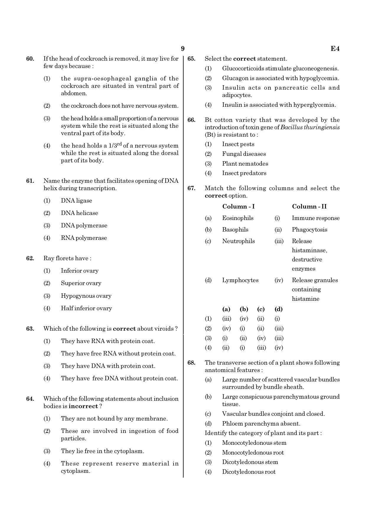 NEET E4 2022 Question Paper - Page 9