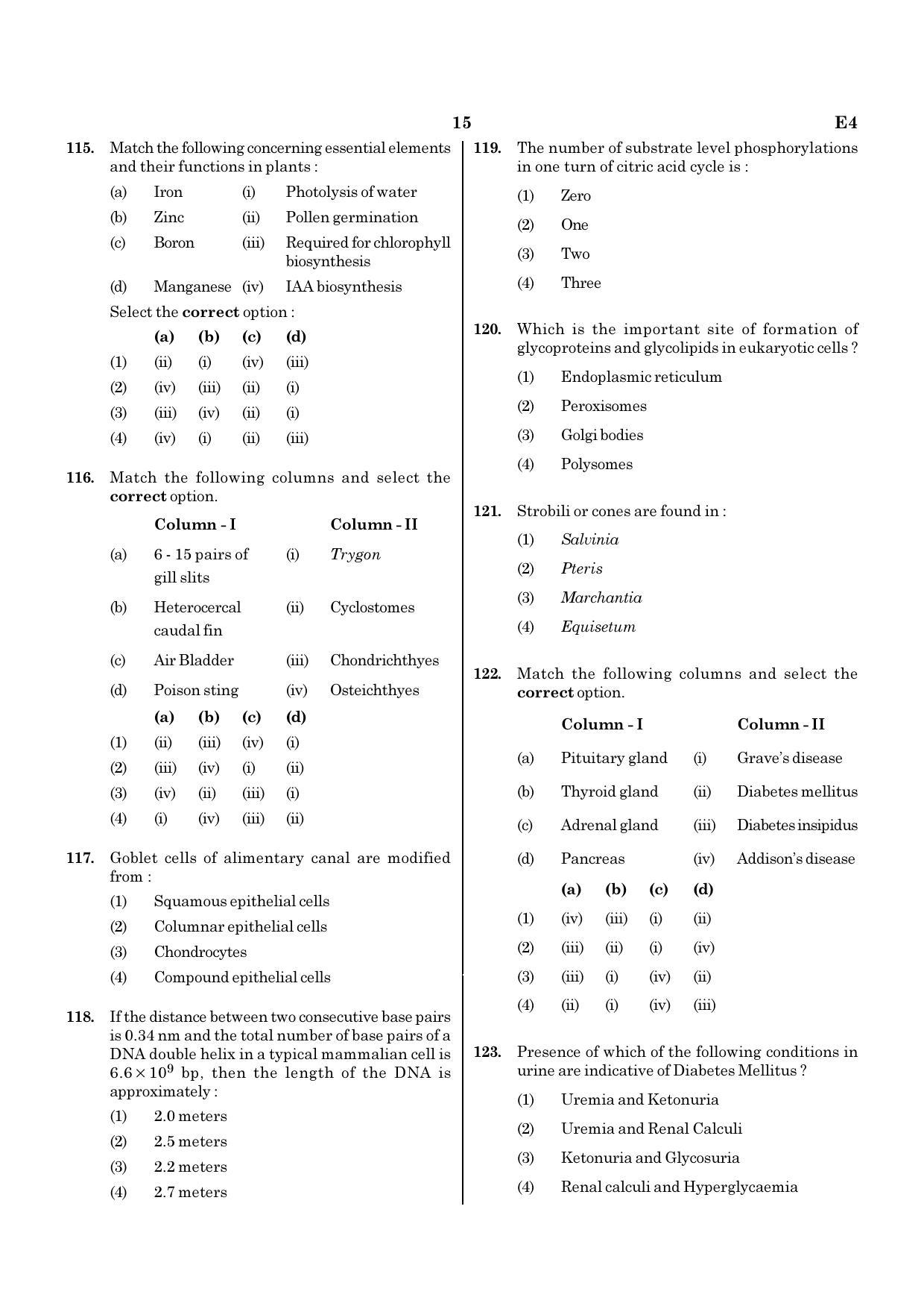 NEET E4 2022 Question Paper - Page 15