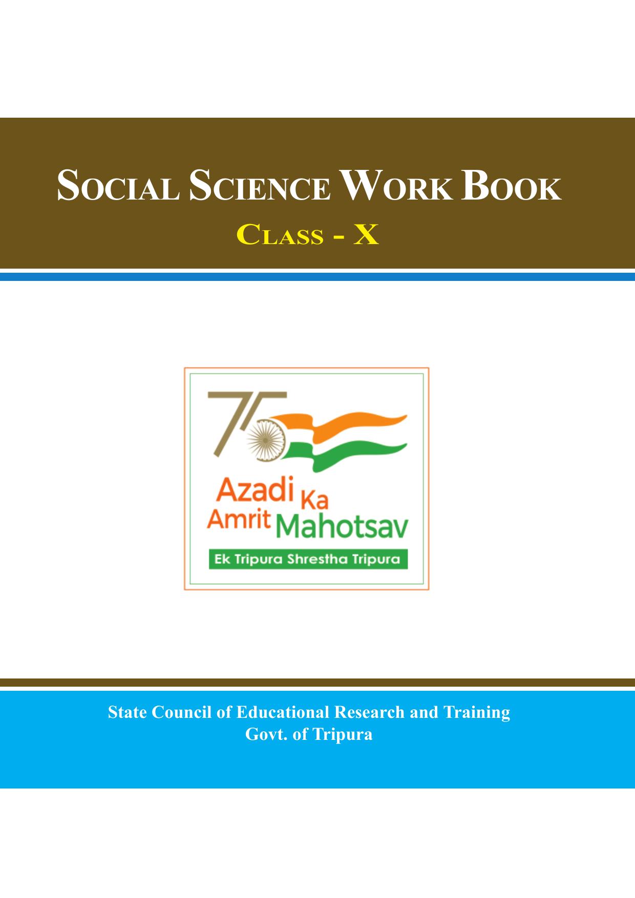 Tripura Board Class 10 Social Science English Version Workbooks - Page 1