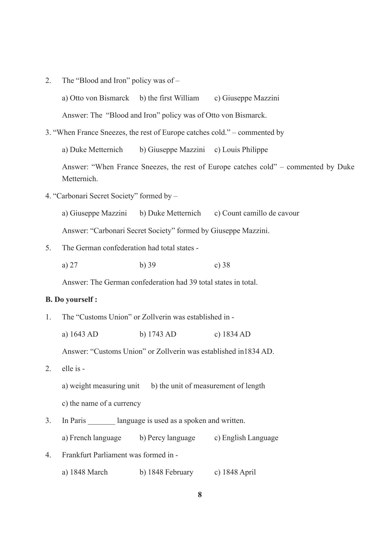 Tripura Board Class 10 Social Science English Version Workbooks - Page 8
