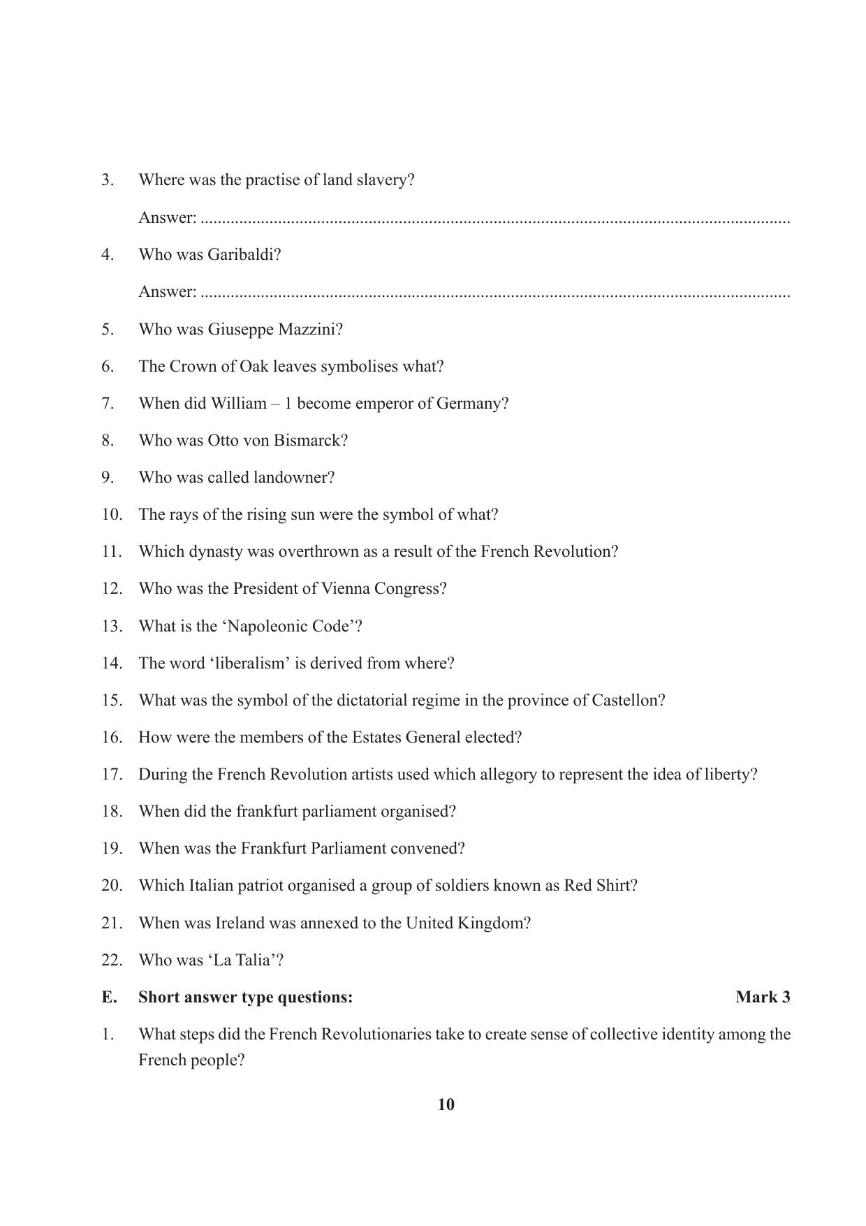 Tripura Board Class 10 Social Science English Version Workbooks - Page 10