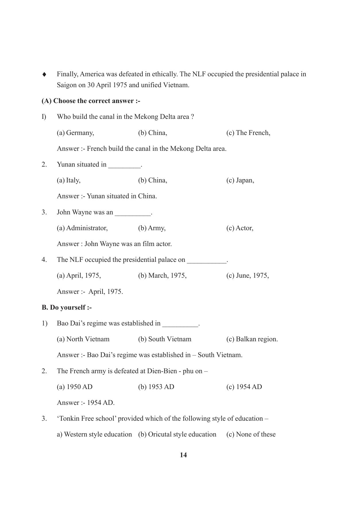 Tripura Board Class 10 Social Science English Version Workbooks - Page 14