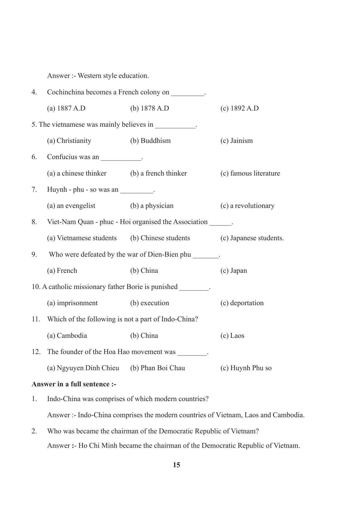 Tripura Board Class 10 Social Science English Version Workbooks - Page 15