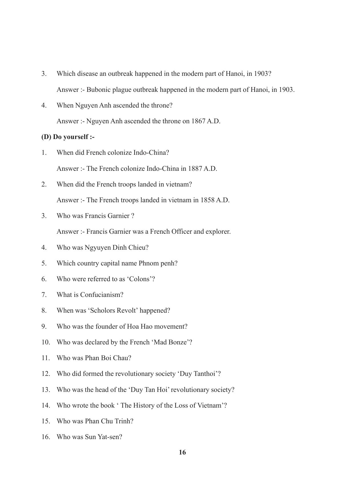 Tripura Board Class 10 Social Science English Version Workbooks - Page 16