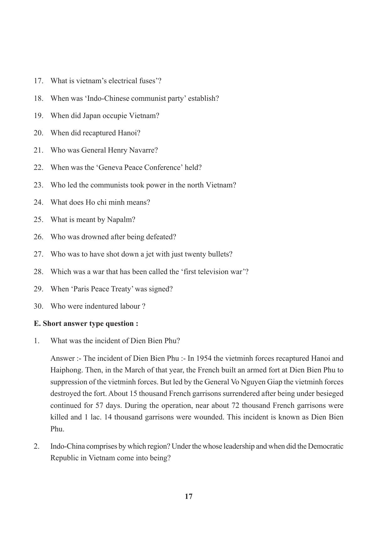 Tripura Board Class 10 Social Science English Version Workbooks - Page 17