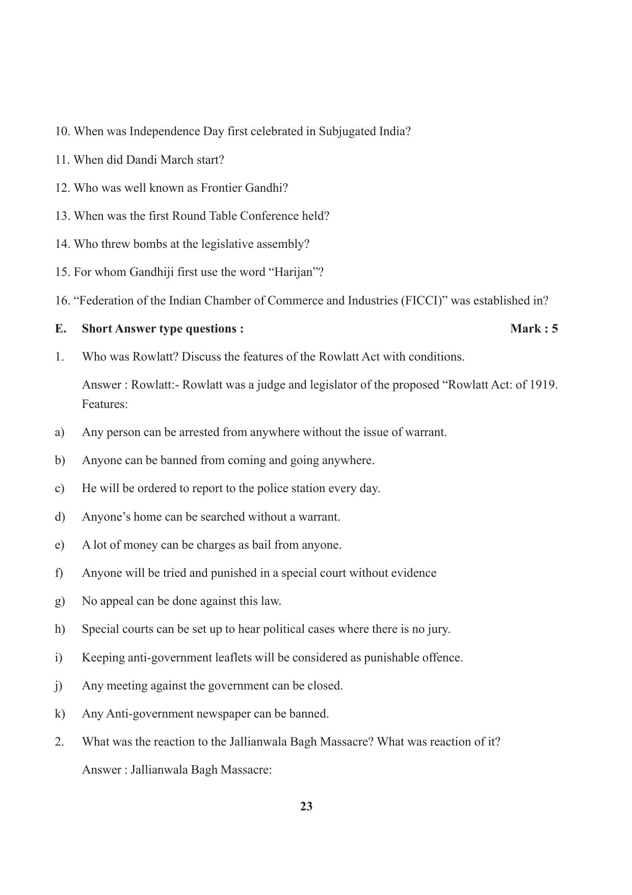Tripura Board Class 10 Social Science English Version Workbooks - Page 23