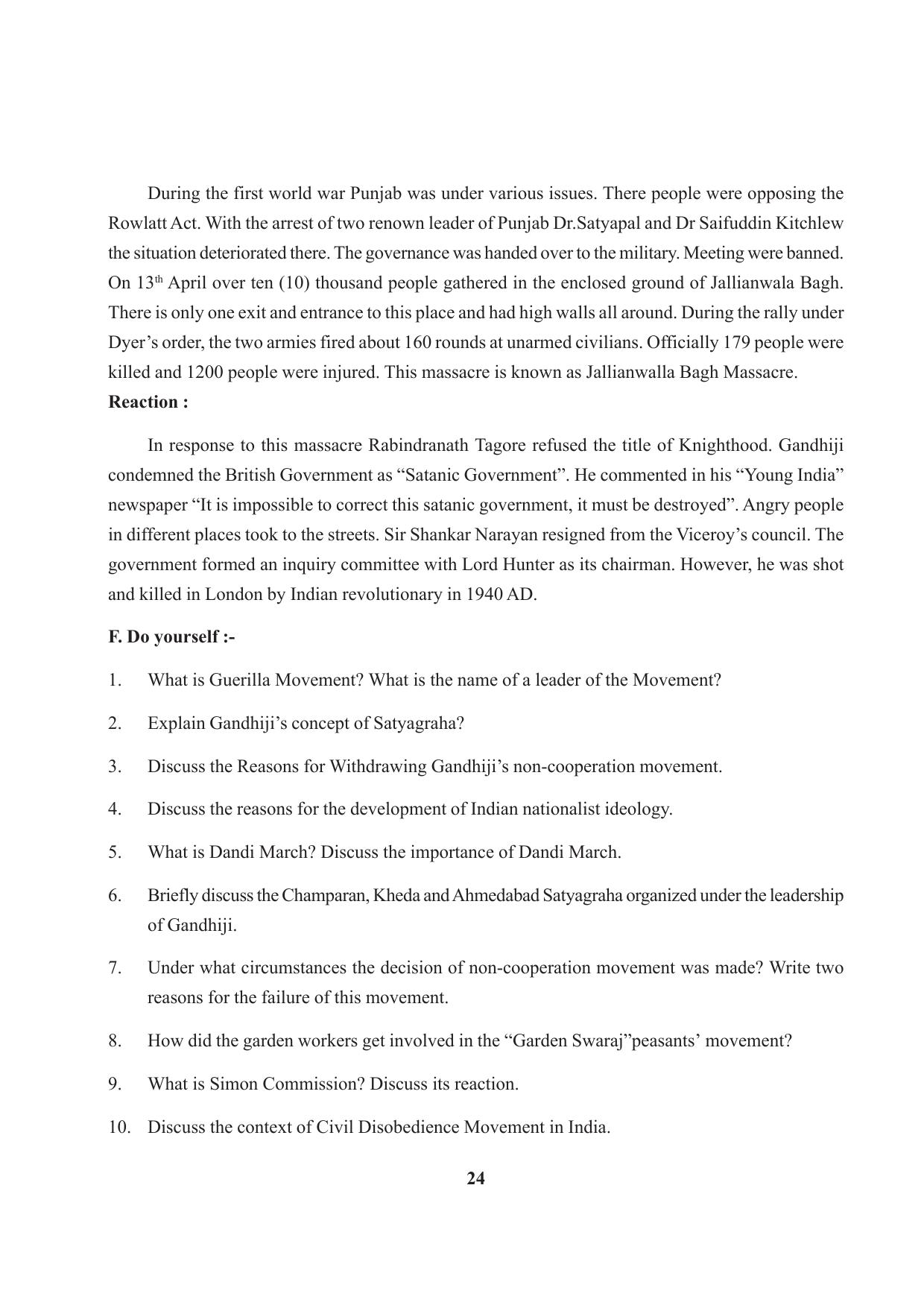 Tripura Board Class 10 Social Science English Version Workbooks - Page 24