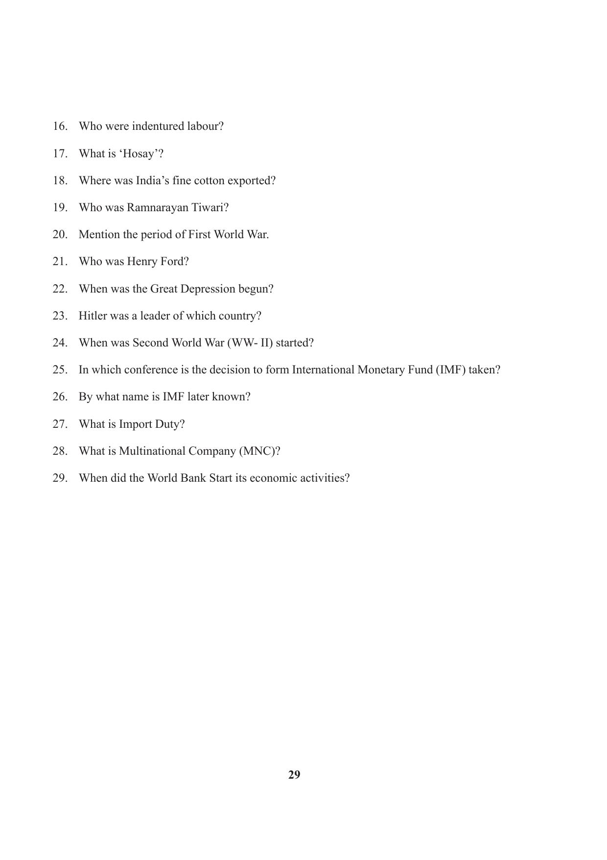 Tripura Board Class 10 Social Science English Version Workbooks - Page 29