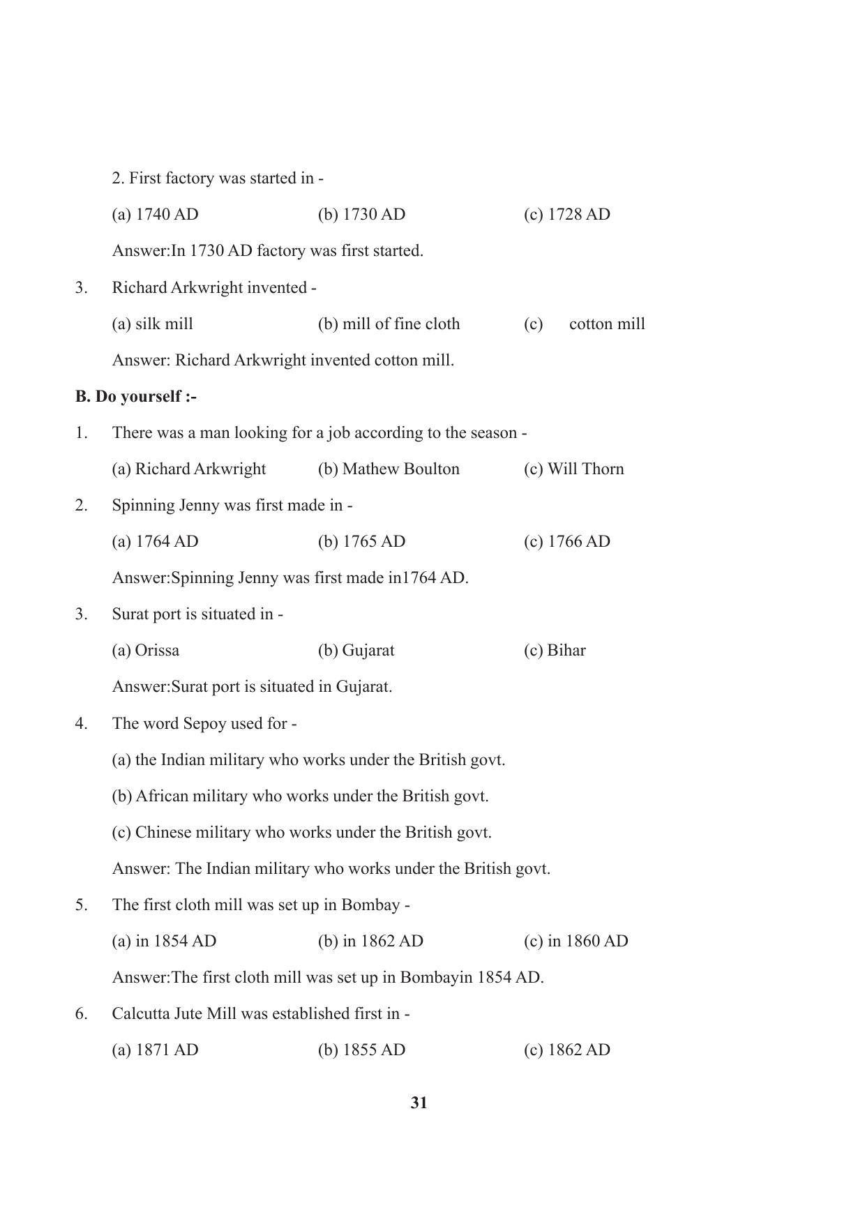 Tripura Board Class 10 Social Science English Version Workbooks - Page 31