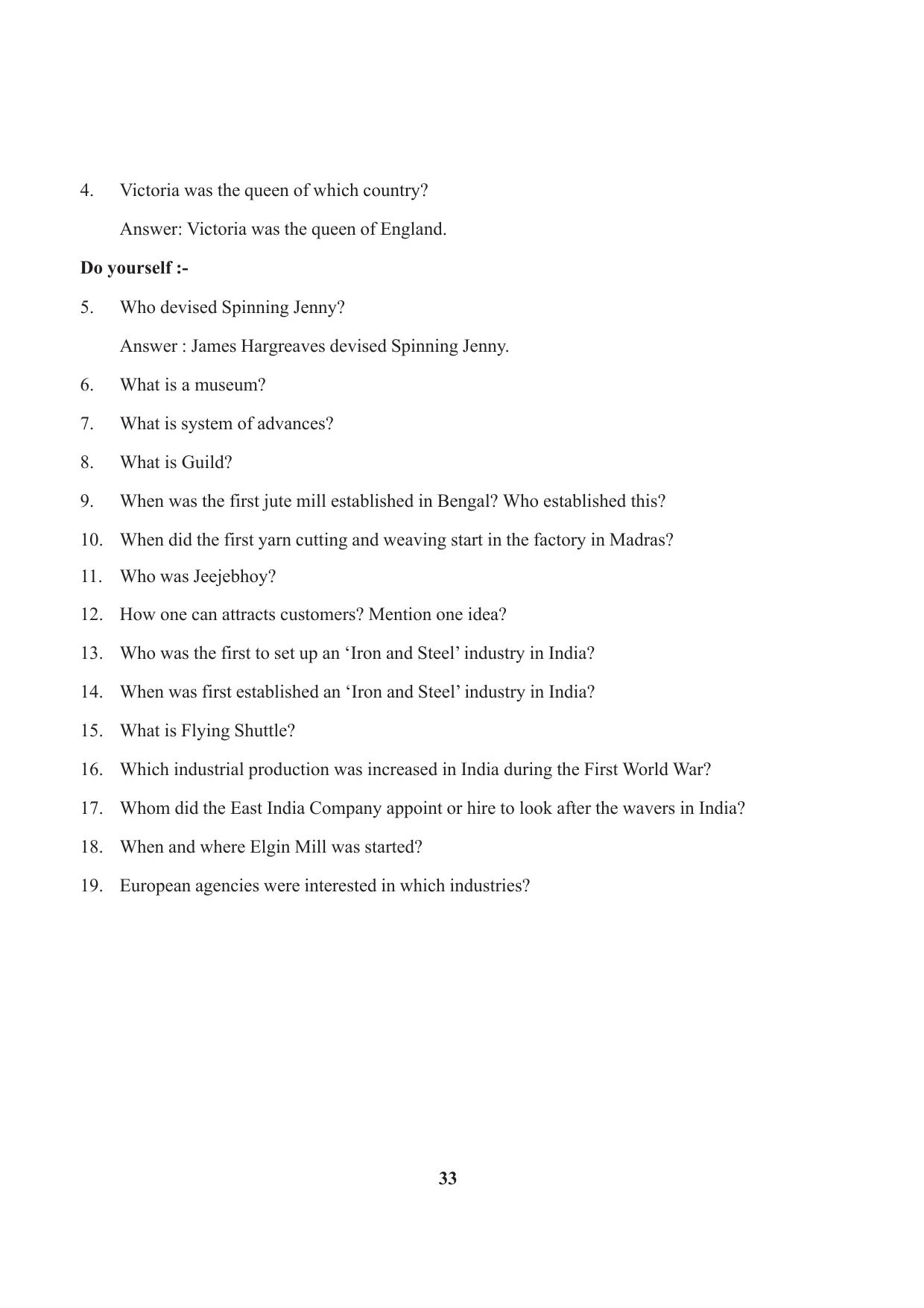 Tripura Board Class 10 Social Science English Version Workbooks - Page 33