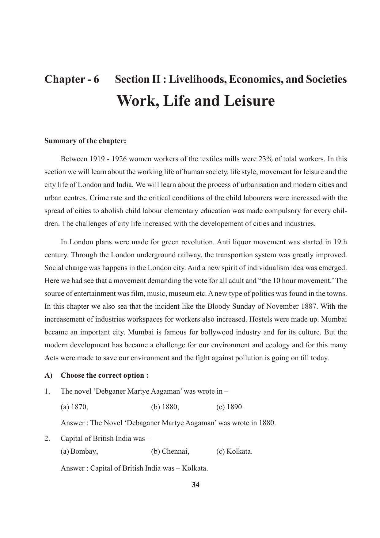 Tripura Board Class 10 Social Science English Version Workbooks - Page 34