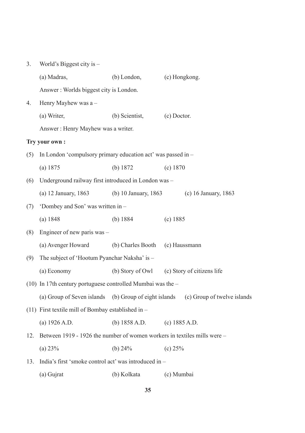 Tripura Board Class 10 Social Science English Version Workbooks - Page 35