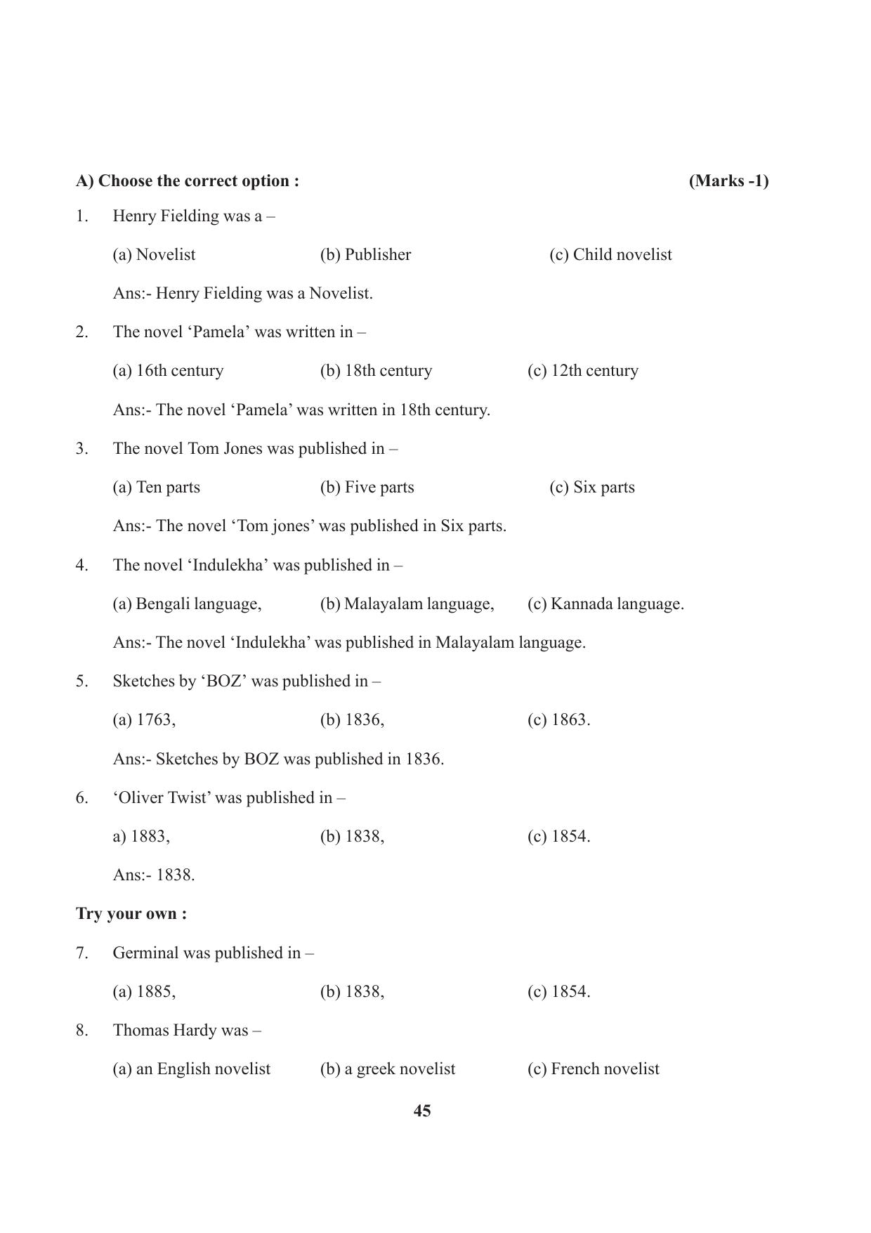 Tripura Board Class 10 Social Science English Version Workbooks - Page 45