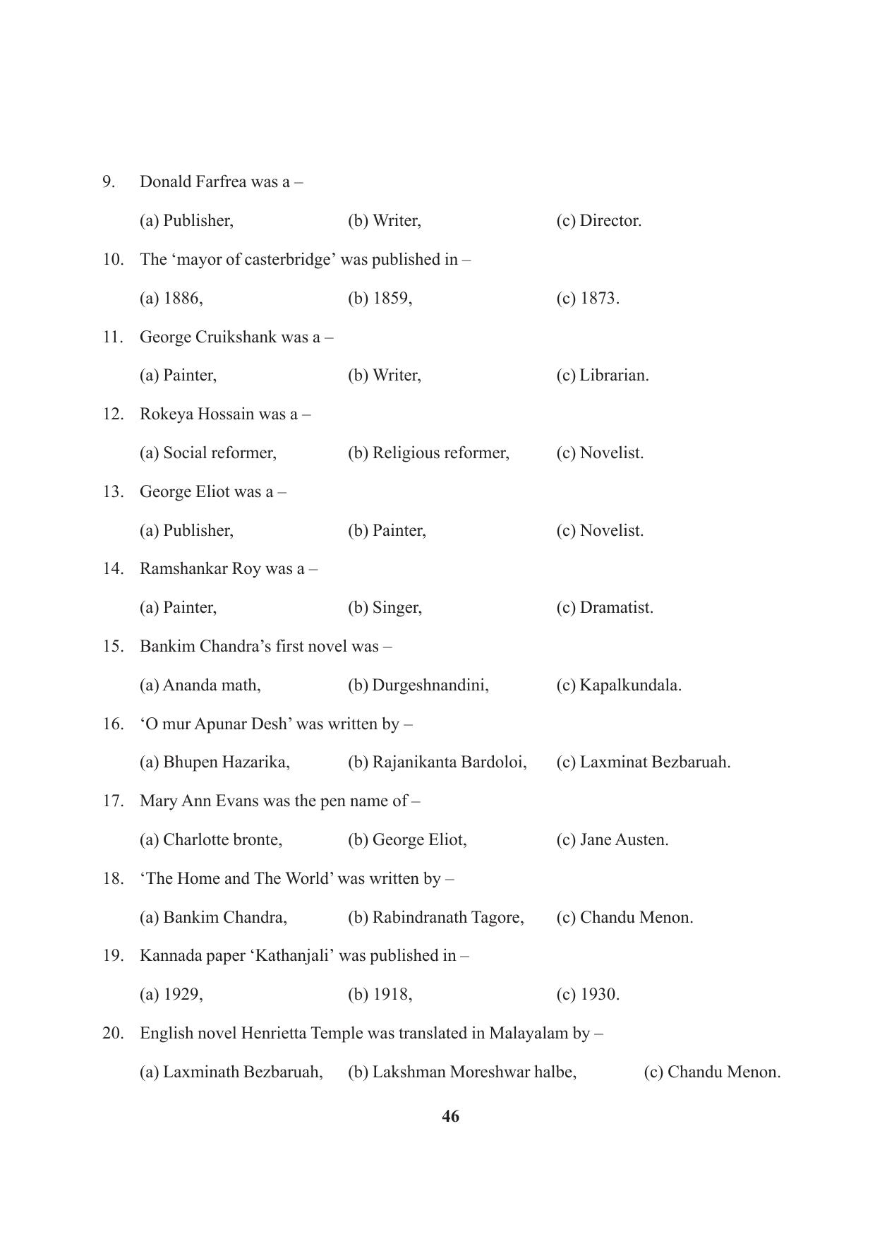 Tripura Board Class 10 Social Science English Version Workbooks - Page 46