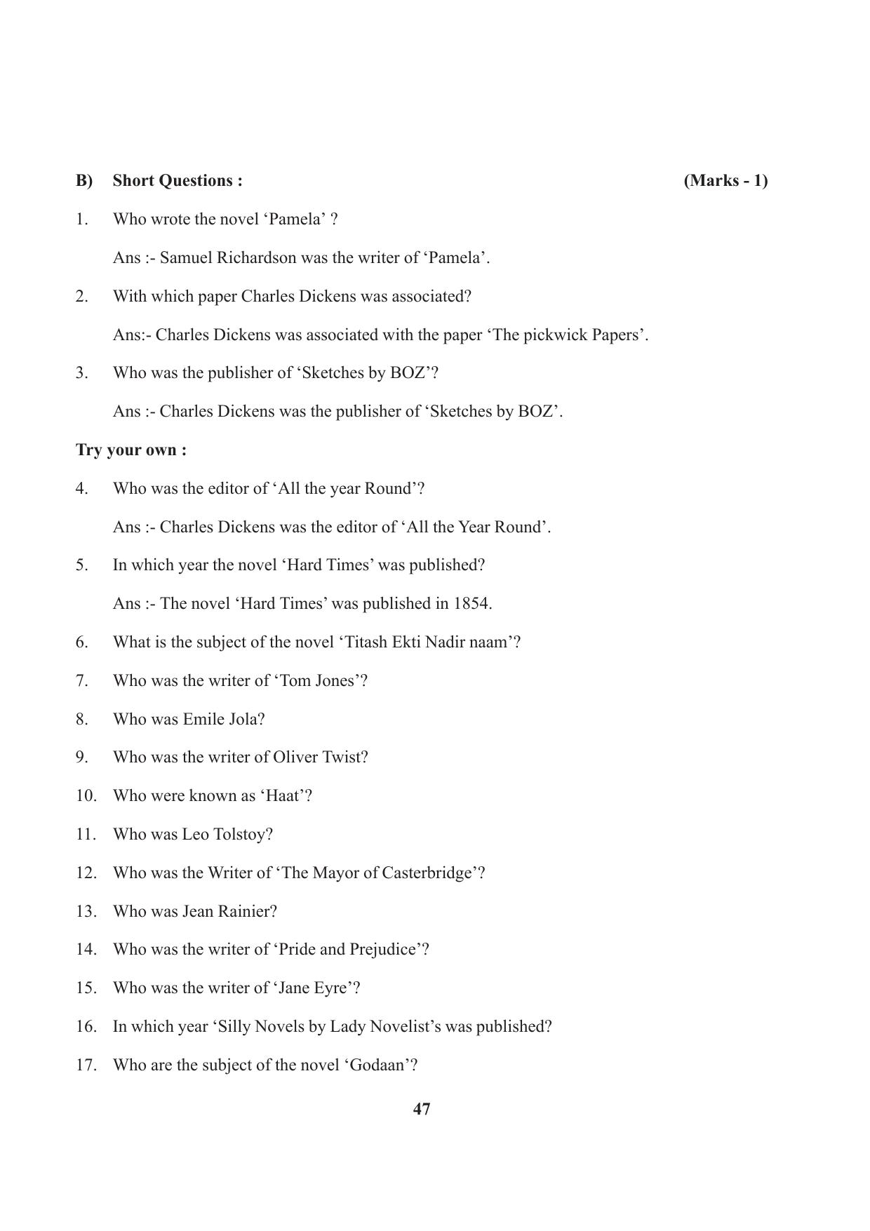 Tripura Board Class 10 Social Science English Version Workbooks - Page 47