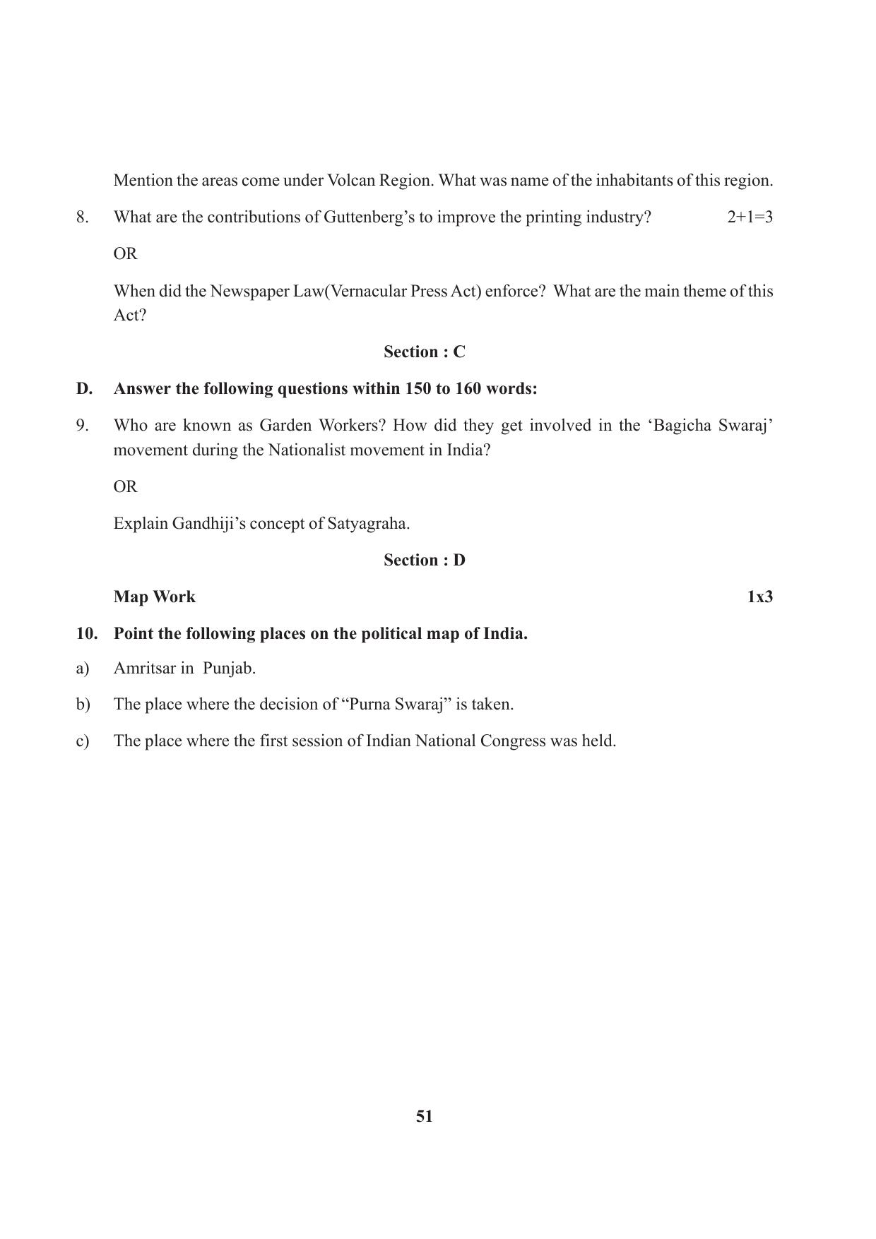Tripura Board Class 10 Social Science English Version Workbooks - Page 51