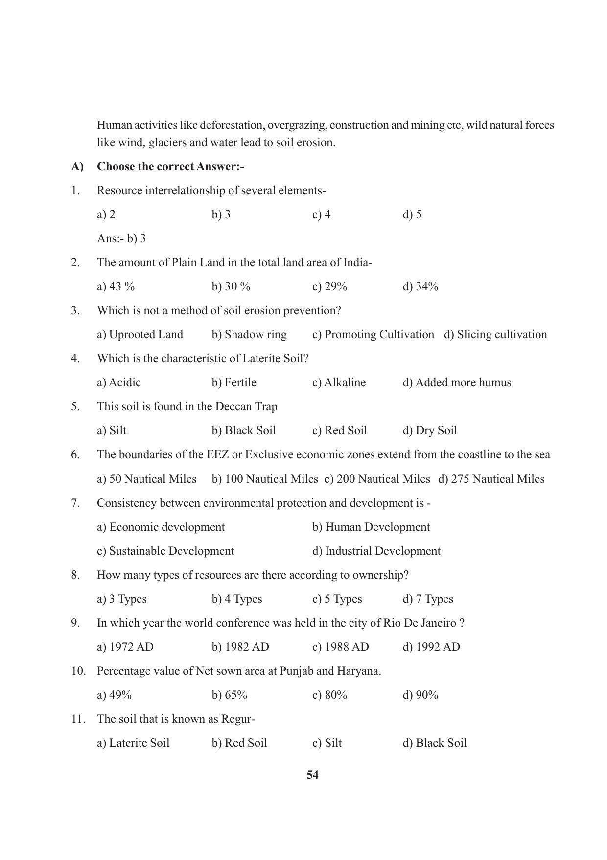 Tripura Board Class 10 Social Science English Version Workbooks - Page 54