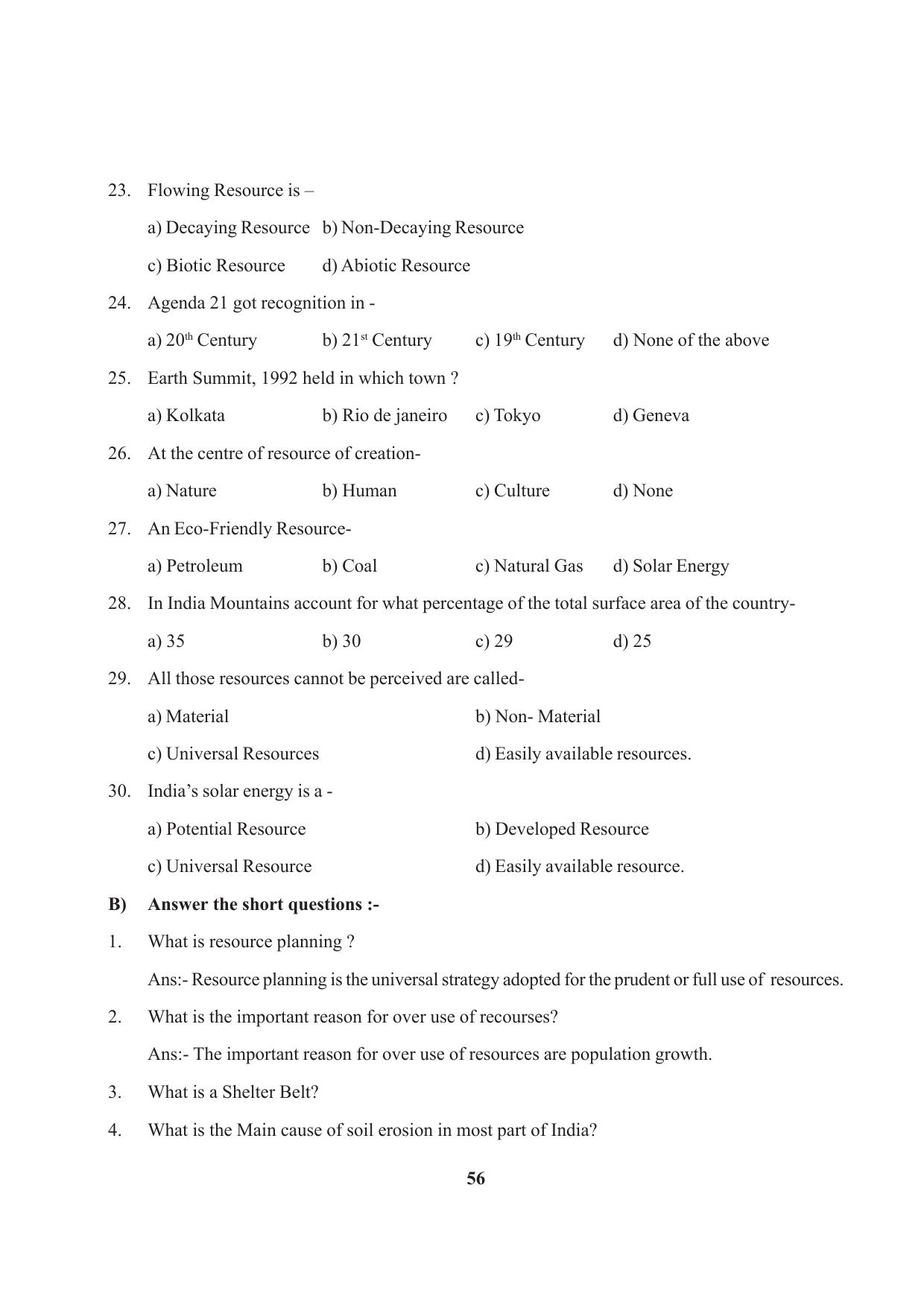 Tripura Board Class 10 Social Science English Version Workbooks - Page 56