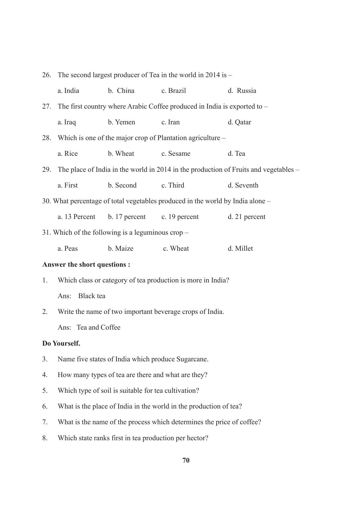 Tripura Board Class 10 Social Science English Version Workbooks - Page 70
