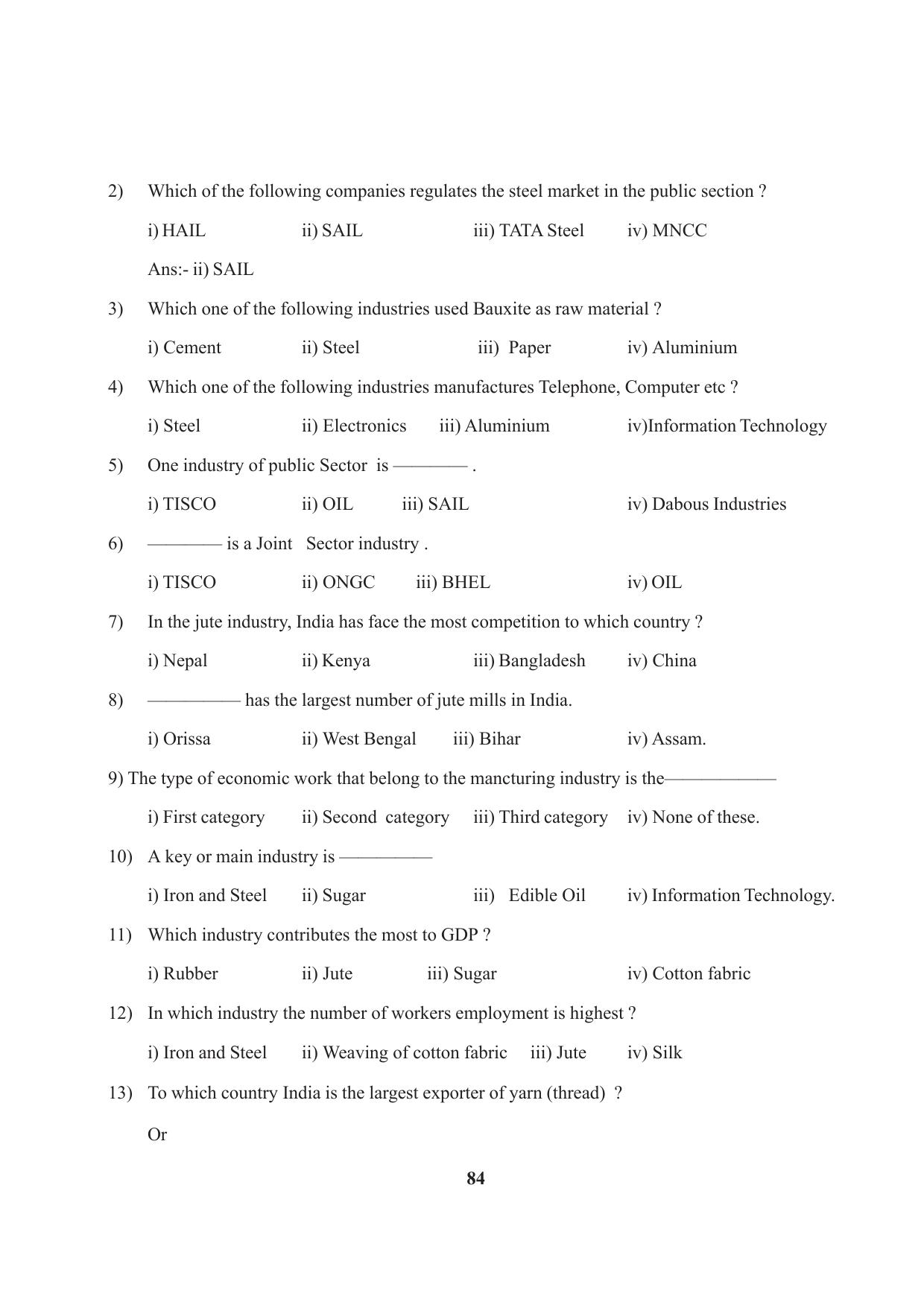 Tripura Board Class 10 Social Science English Version Workbooks - Page 84