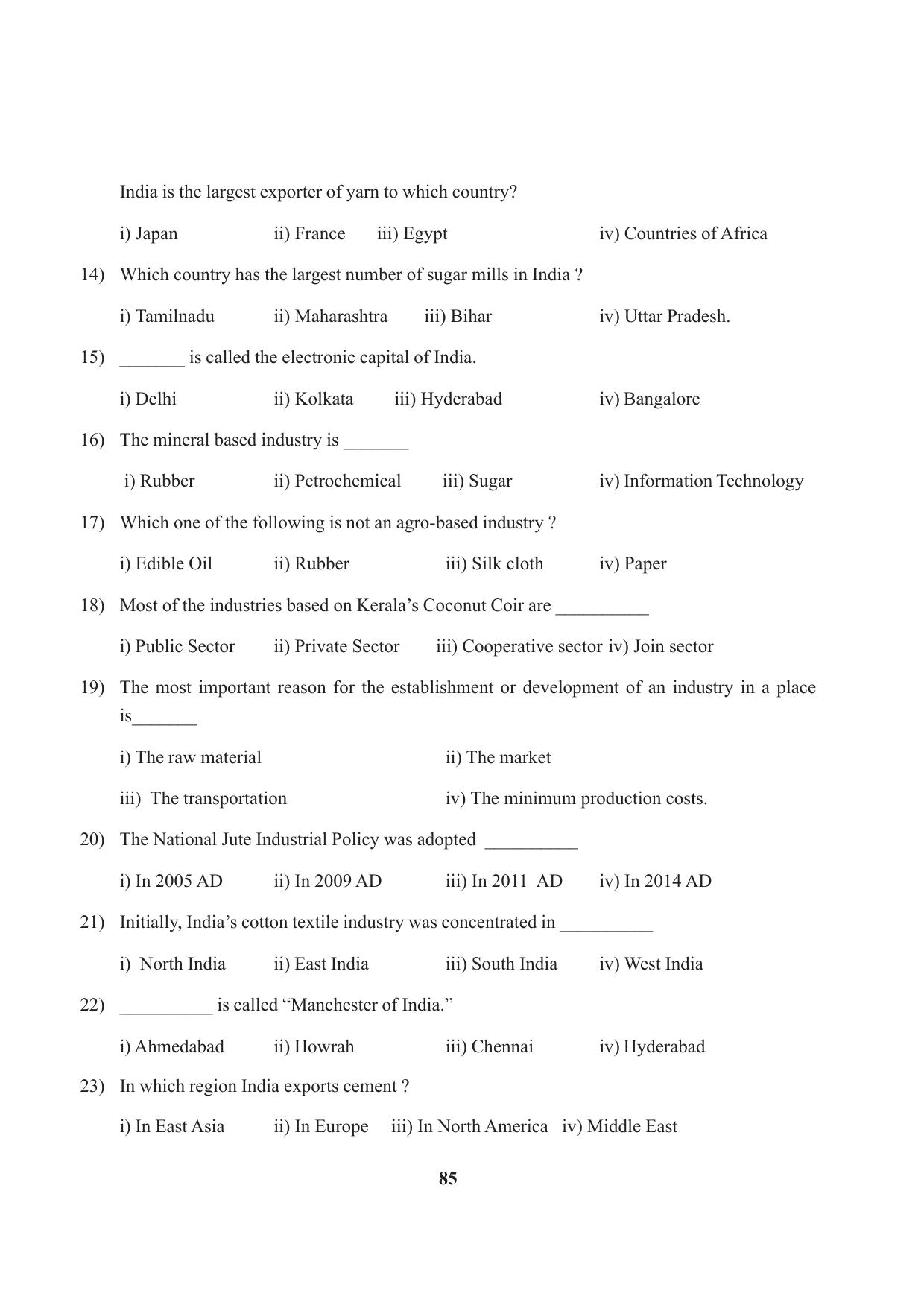 Tripura Board Class 10 Social Science English Version Workbooks - Page 85