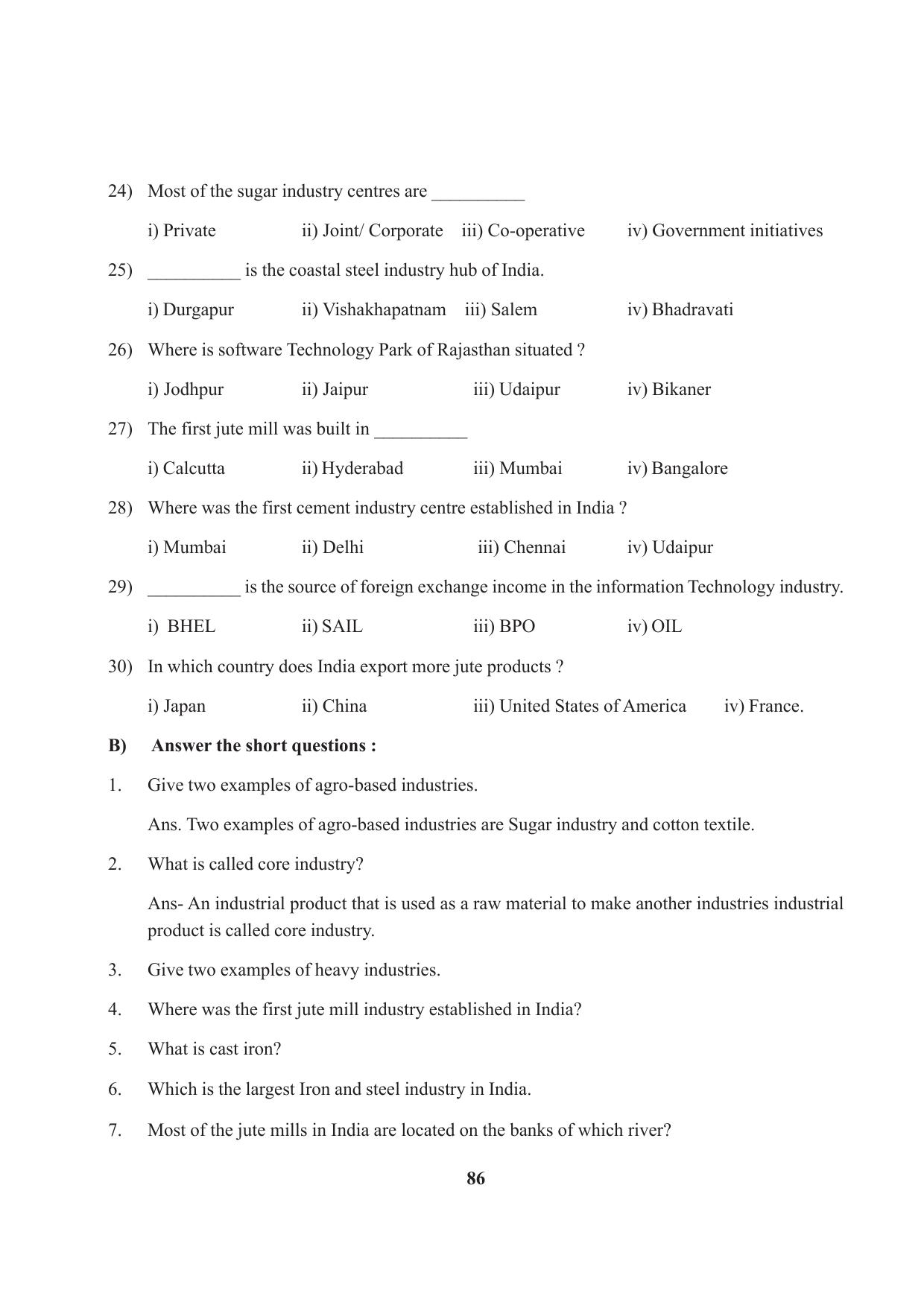 Tripura Board Class 10 Social Science English Version Workbooks - Page 86