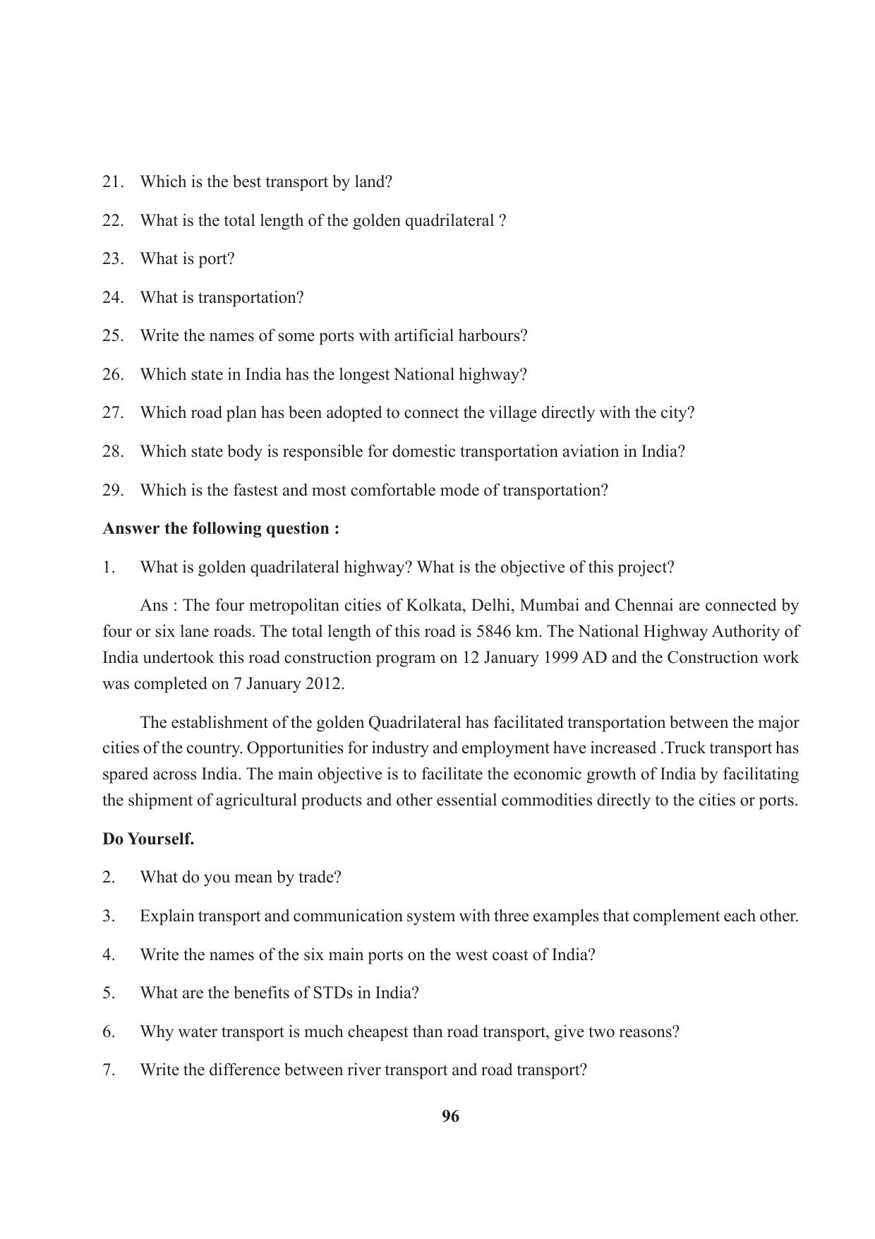 Tripura Board Class 10 Social Science English Version Workbooks - Page 96