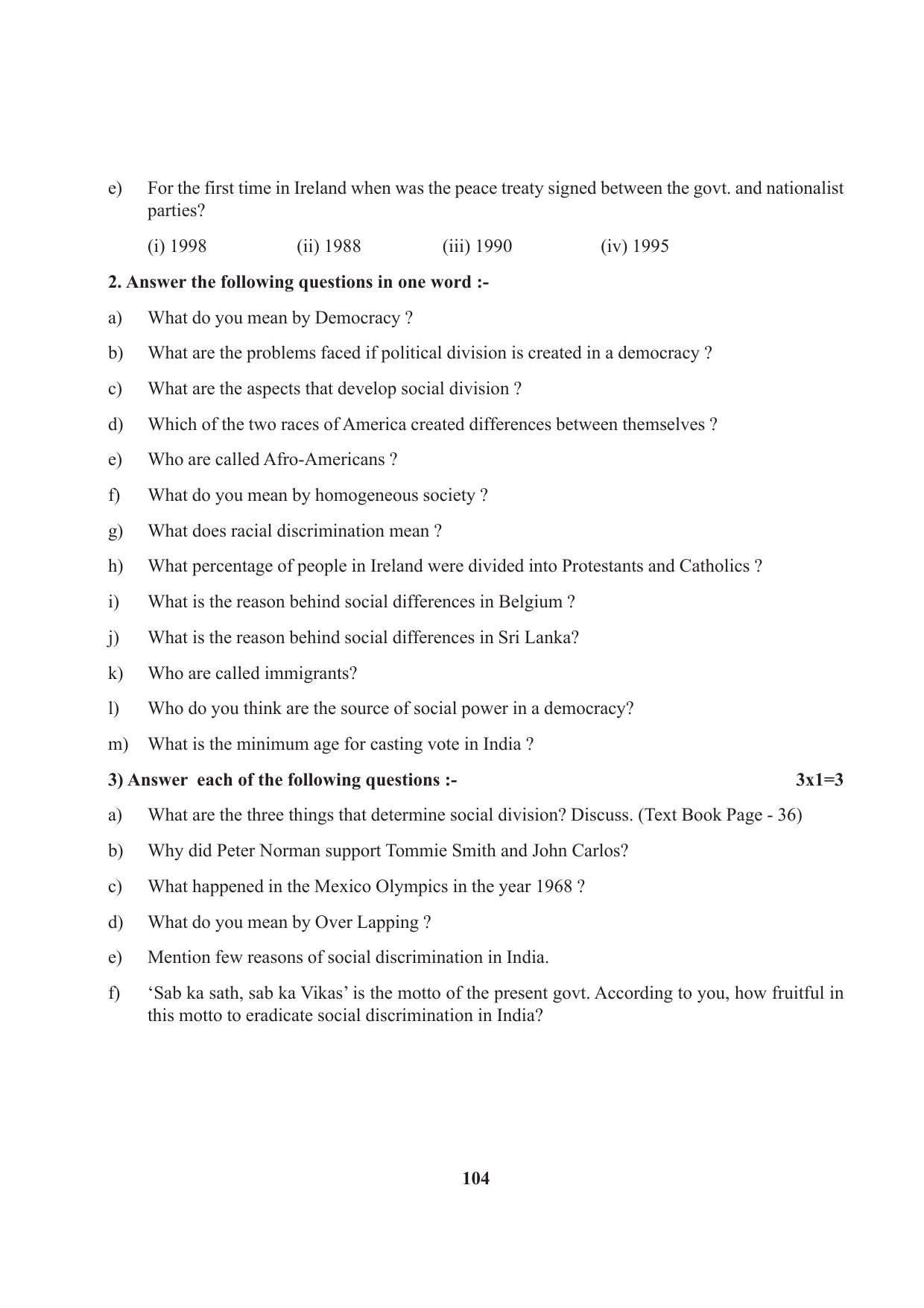 Tripura Board Class 10 Social Science English Version Workbooks - Page 104