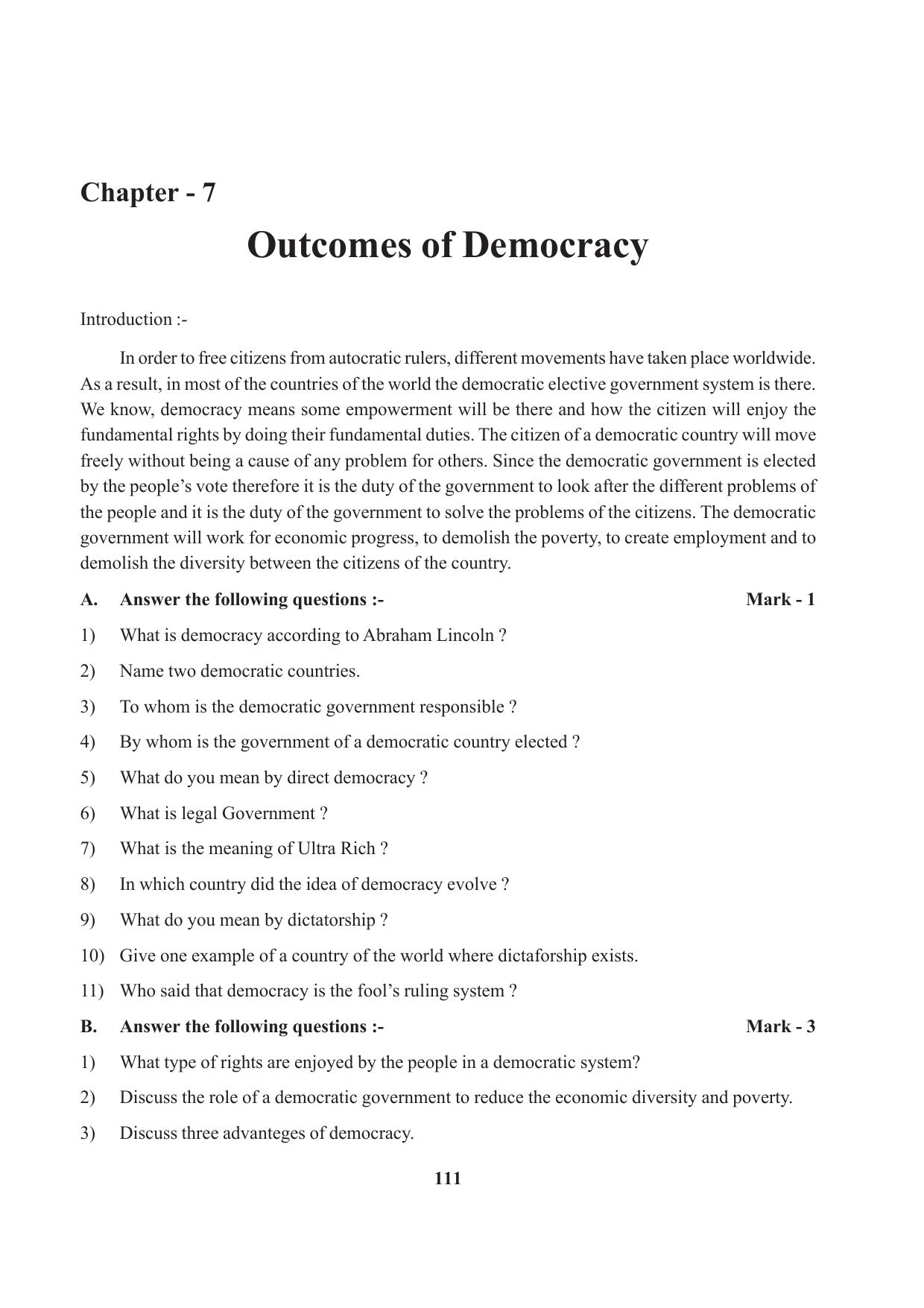 Tripura Board Class 10 Social Science English Version Workbooks - Page 111