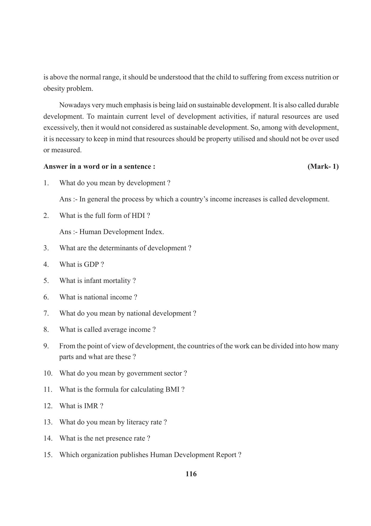 Tripura Board Class 10 Social Science English Version Workbooks - Page 116