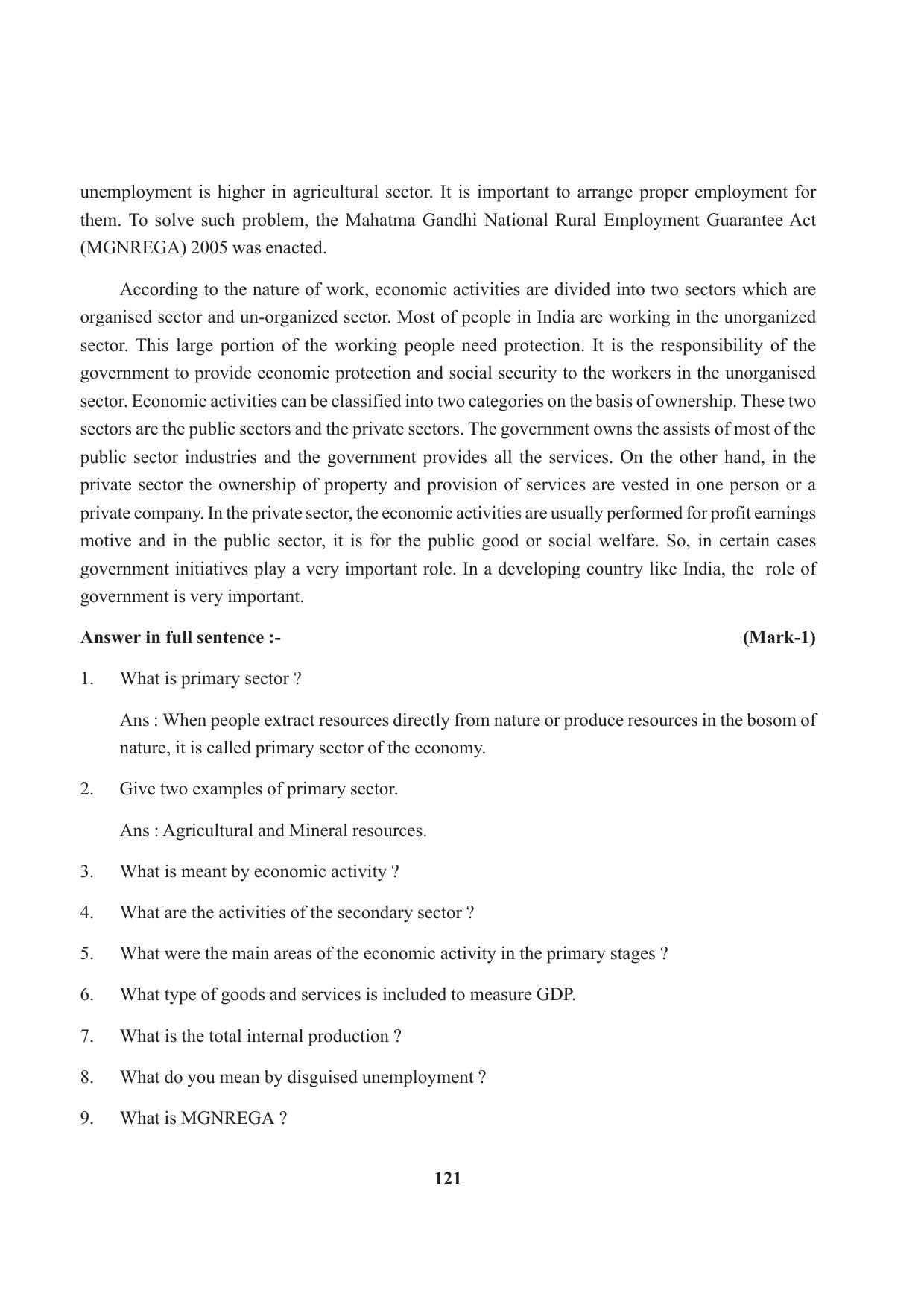Tripura Board Class 10 Social Science English Version Workbooks - Page 121