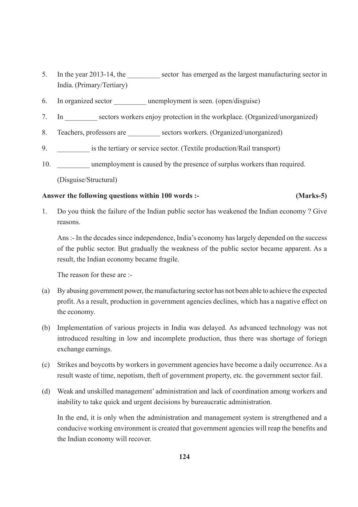 Tripura Board Class 10 Social Science English Version Workbooks - Page 124