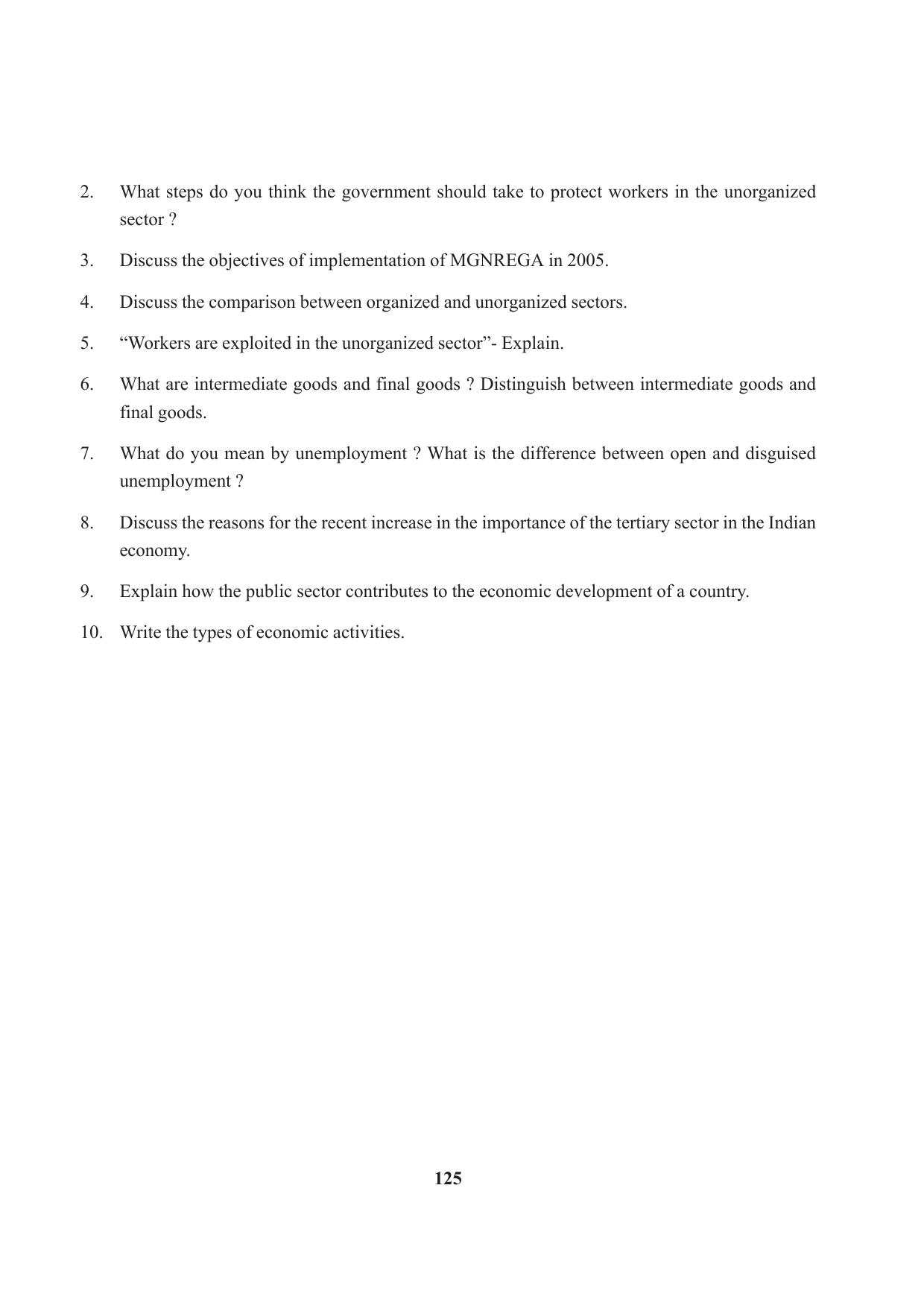 Tripura Board Class 10 Social Science English Version Workbooks - Page 125