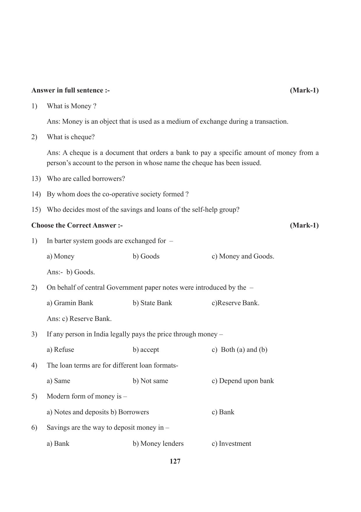 Tripura Board Class 10 Social Science English Version Workbooks - Page 127