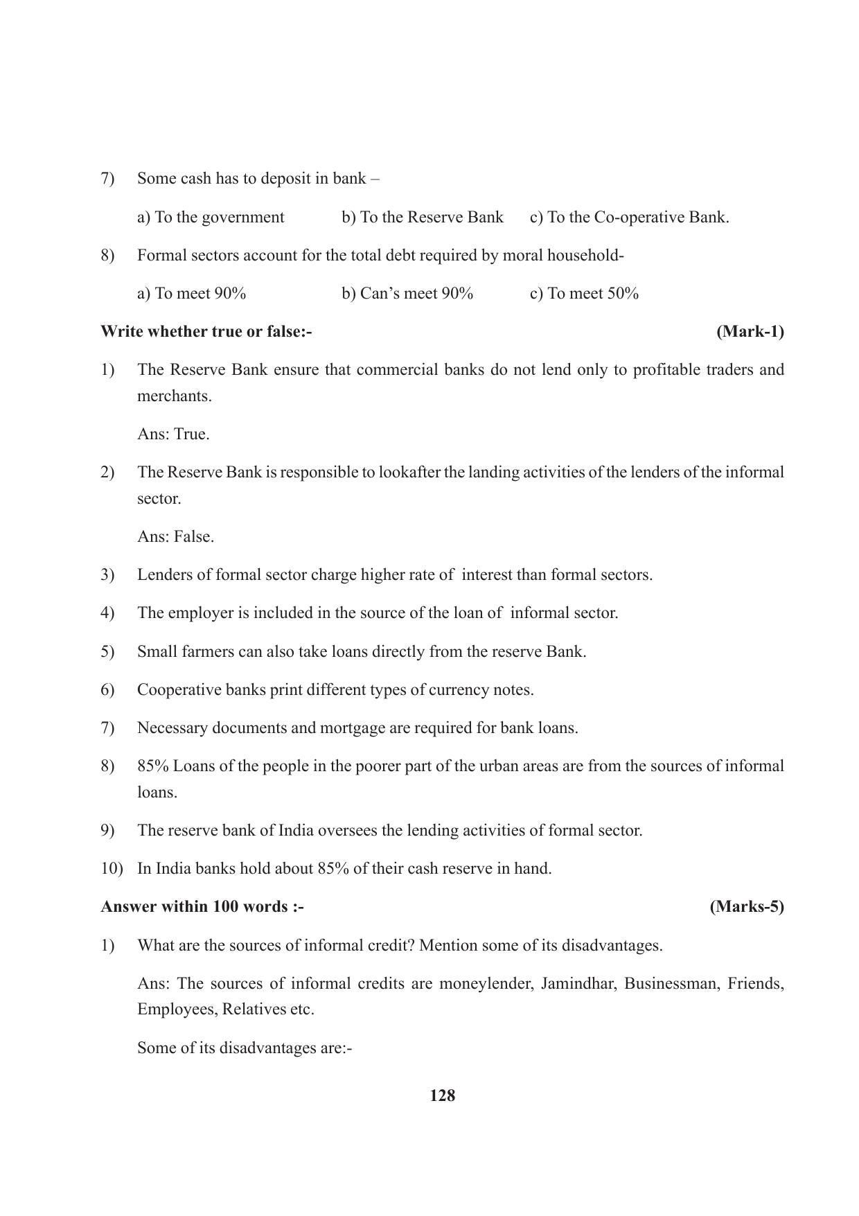 Tripura Board Class 10 Social Science English Version Workbooks - Page 128