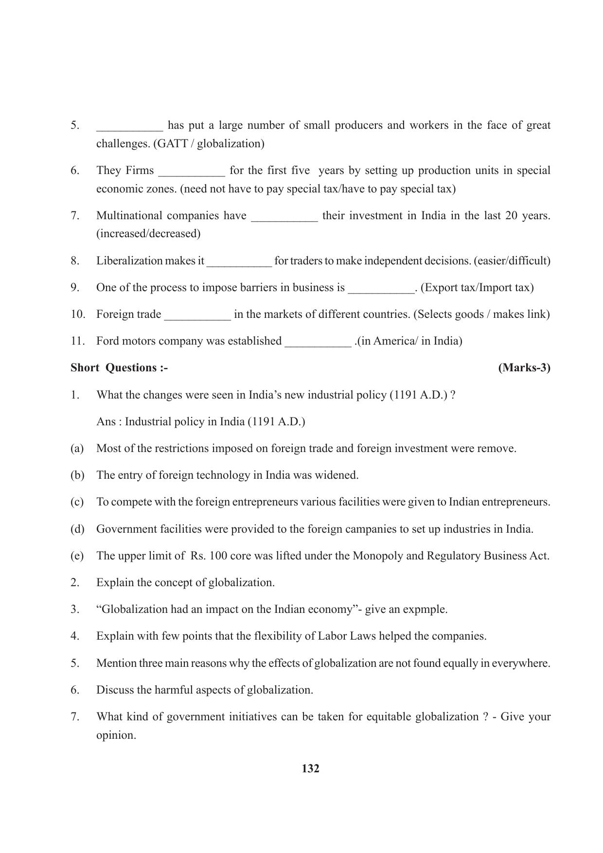 Tripura Board Class 10 Social Science English Version Workbooks - Page 132