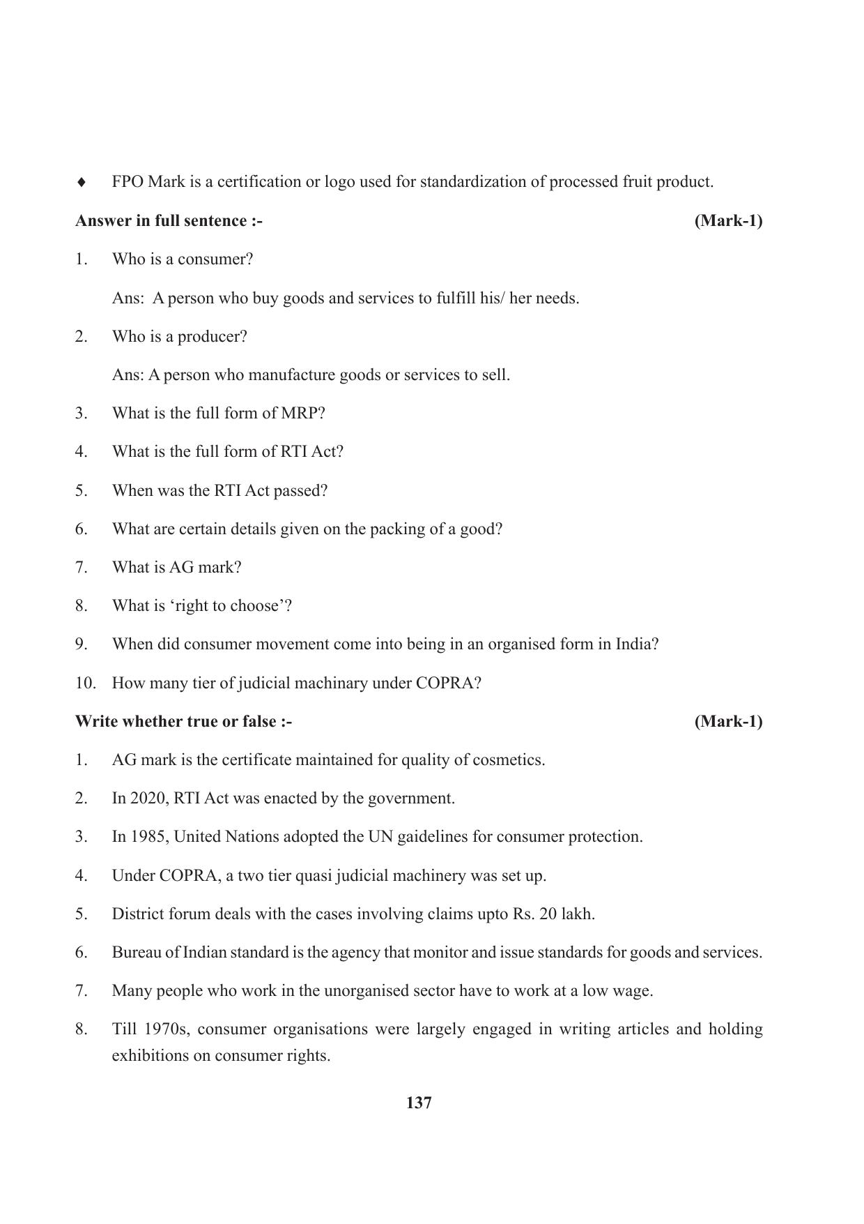 Tripura Board Class 10 Social Science English Version Workbooks - Page 137