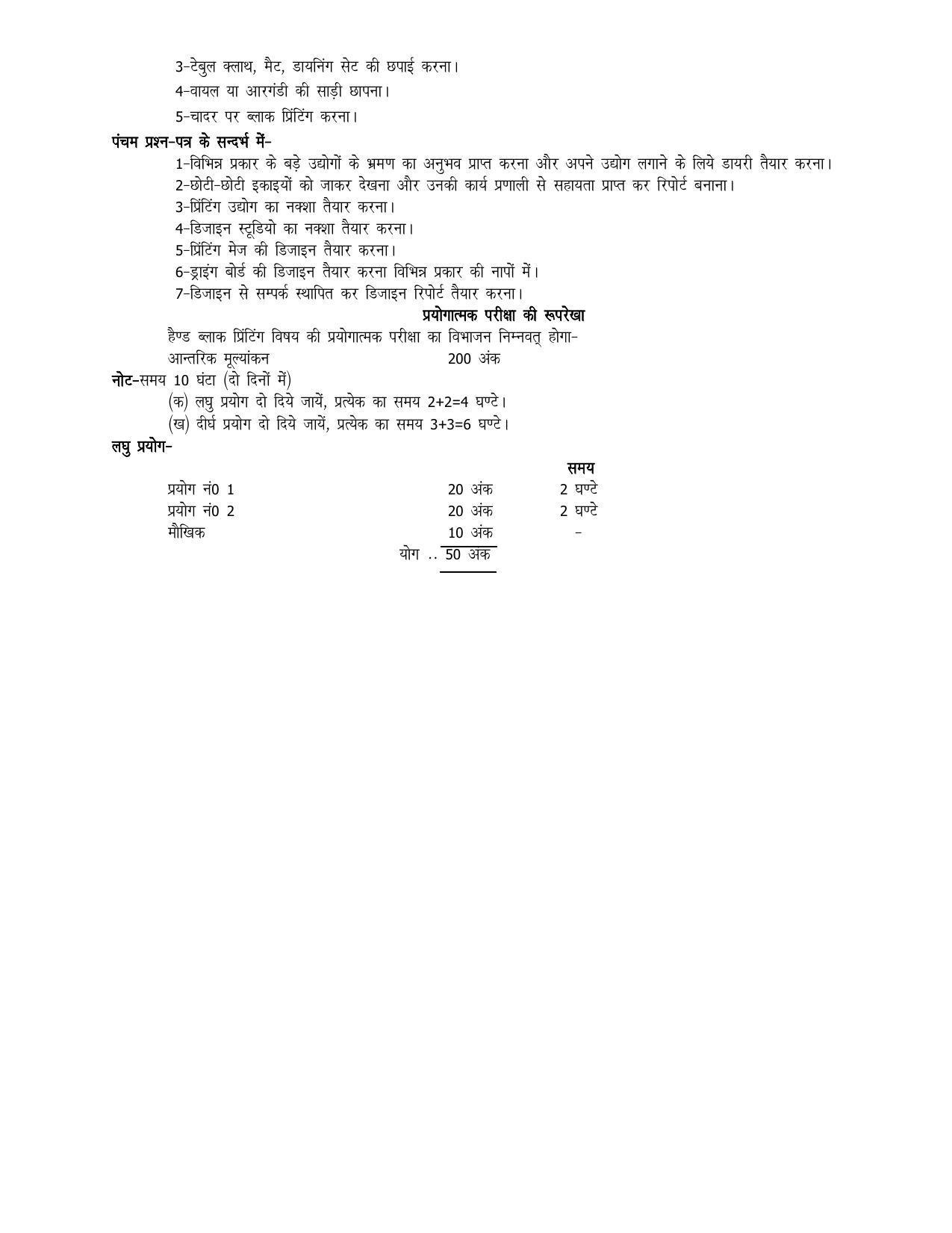 UP Board 11th Syllabus Trade 33 Hand Block Printing - Page 4