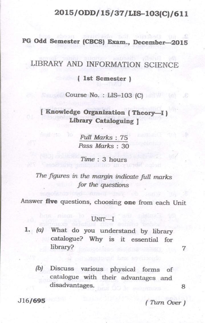 Assam University MLiSc (103) Dec 2013 Question Paper - Page 10