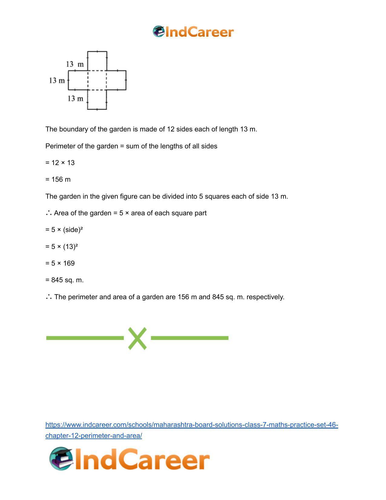 Maharashtra Board Solutions Class 7-Maths (Practice Set 46): Chapter 12- Perimeter and Area - Page 5