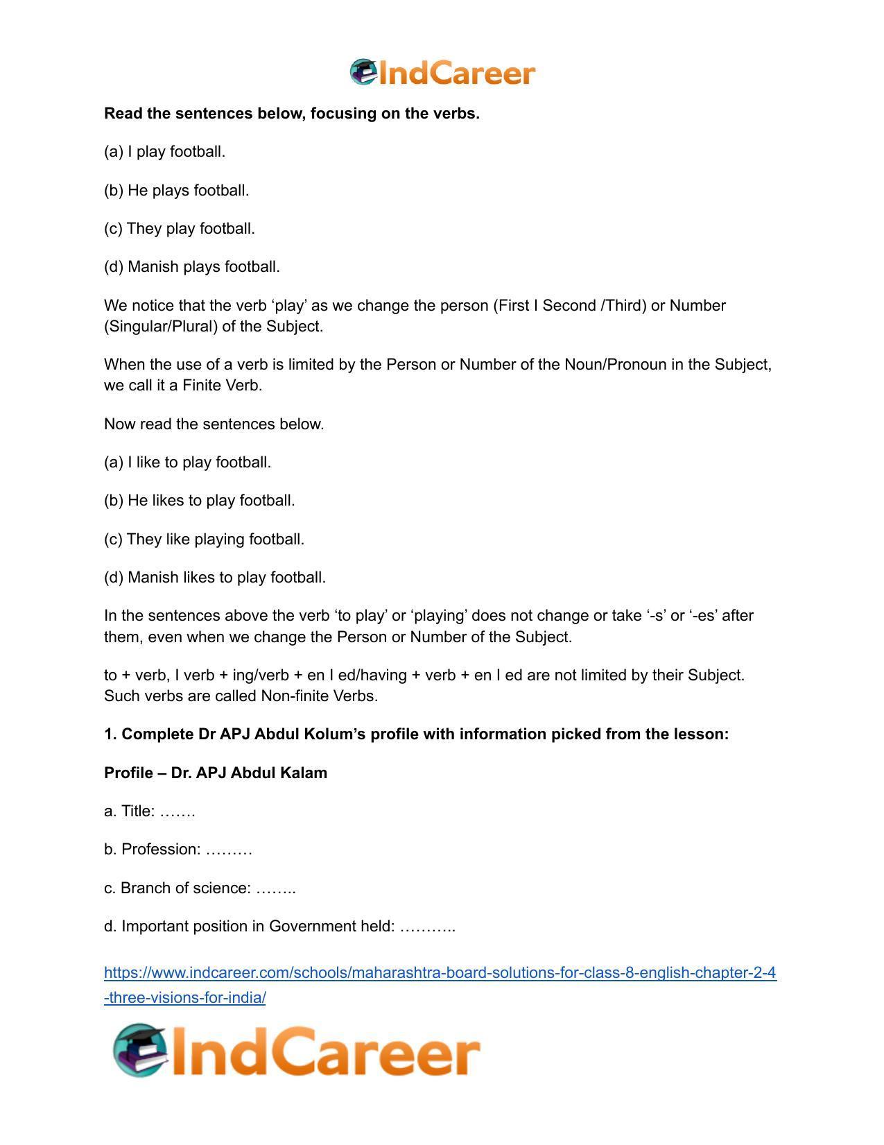 Maharashtra Board Solutions for Class 8- English: Chapter 2.4- Three Visions for India - Page 3