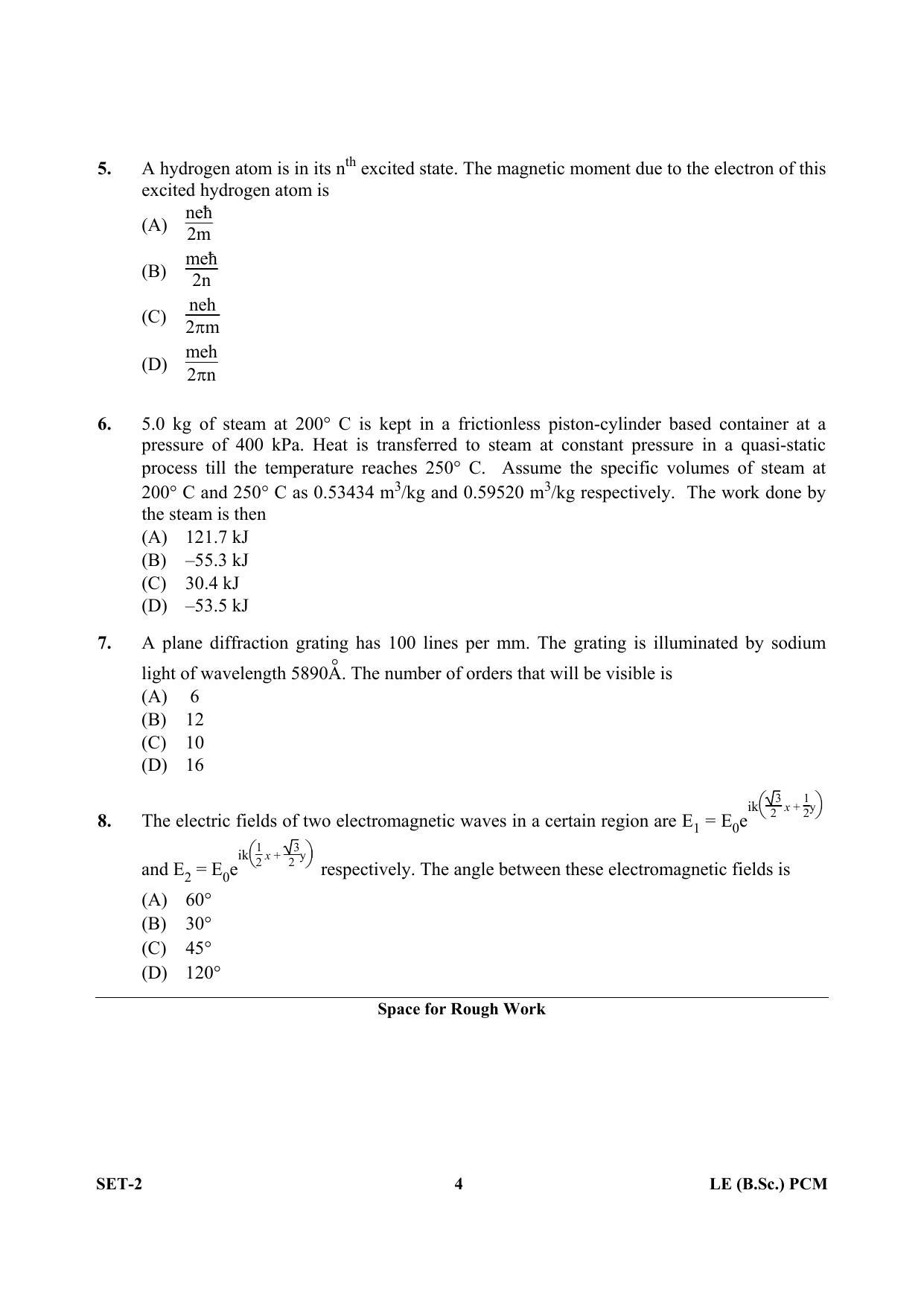 OJEE 2013 LE B.Sc PCM Set 2 Question Paper - Page 3