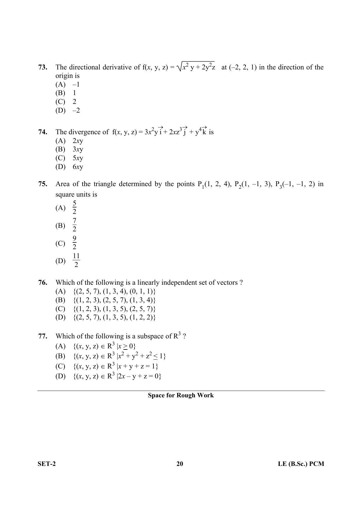 OJEE 2013 LE B.Sc PCM Set 2 Question Paper - Page 19