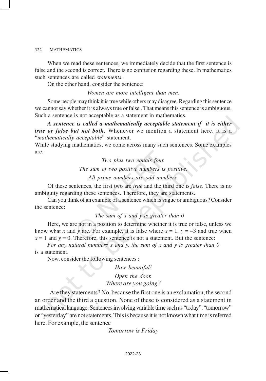 NCERT Book for Class 11 Maths Chapter 14 Mathematical Reasoning - Page 2