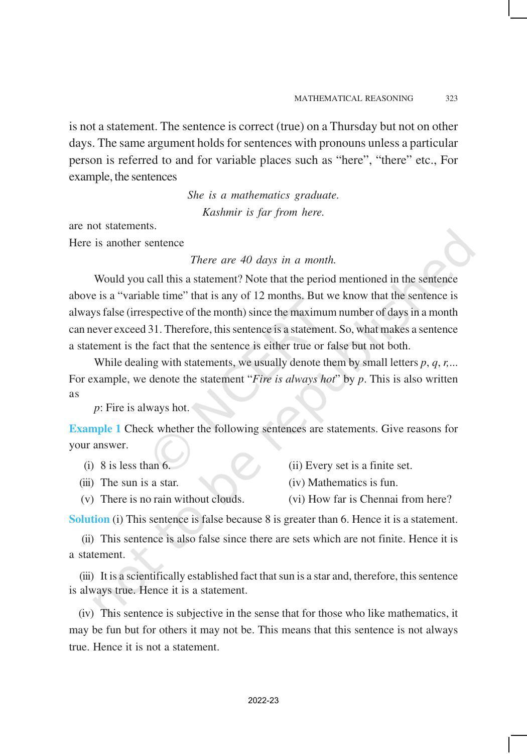 NCERT Book for Class 11 Maths Chapter 14 Mathematical Reasoning - Page 3