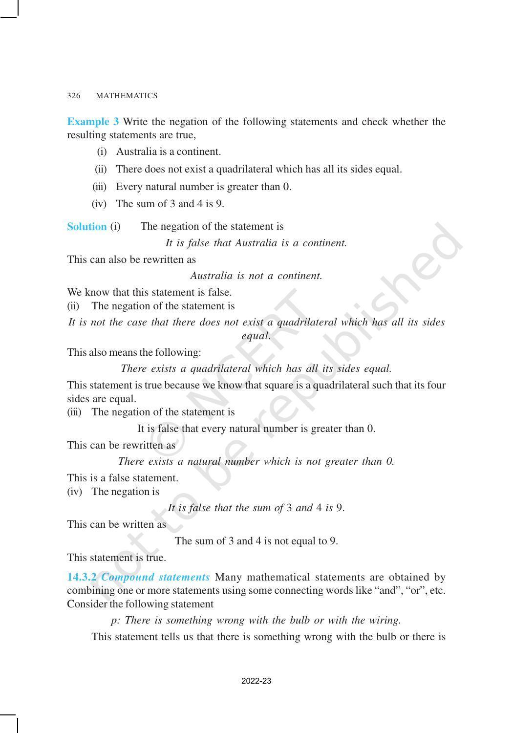 NCERT Book for Class 11 Maths Chapter 14 Mathematical Reasoning - Page 6