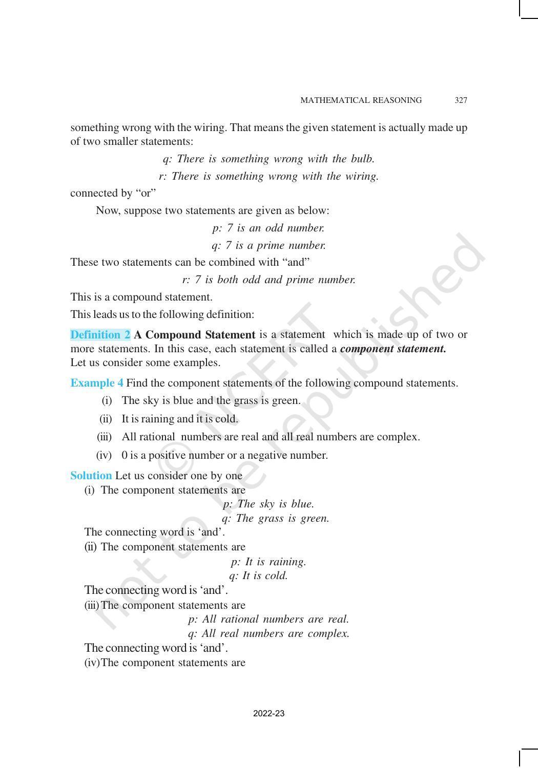 NCERT Book for Class 11 Maths Chapter 14 Mathematical Reasoning - Page 7