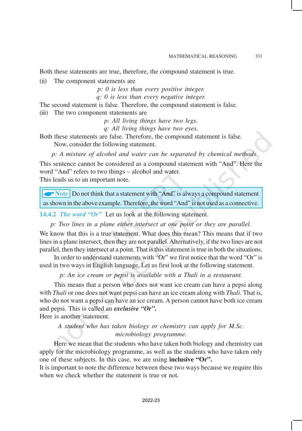 NCERT Book for Class 11 Maths Chapter 14 Mathematical Reasoning - Page 11