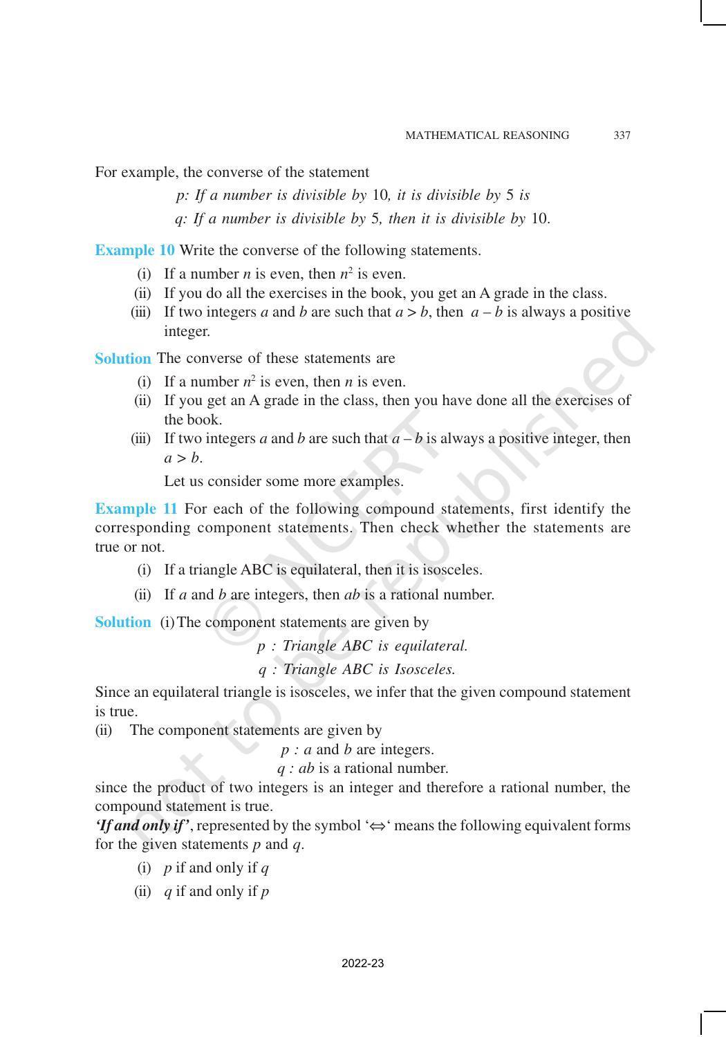 NCERT Book for Class 11 Maths Chapter 14 Mathematical Reasoning - Page 17